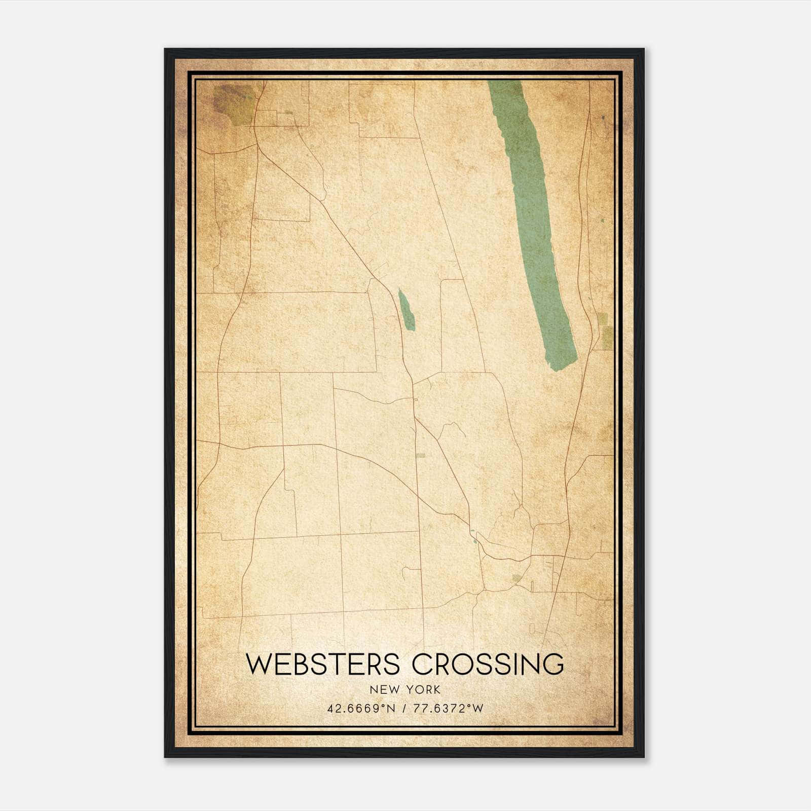 Vintage Websters Crossing New York Map Poster, Websters Crossing NY City Road Wall Art Print Vintage Websters Crossing New York Map Poster, Websters Crossing NY City Road Wall Art Print
