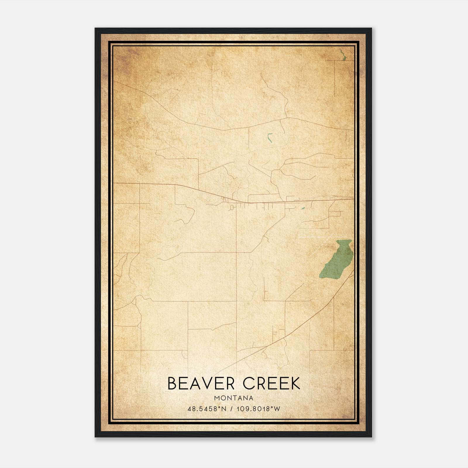 Vintage Beaver Creek Montana Map Poster, Beaver Creek MT City Road Wall Art Print Vintage Beaver Creek Montana Map Poster, Beaver Creek MT City Road Wall Art Print
