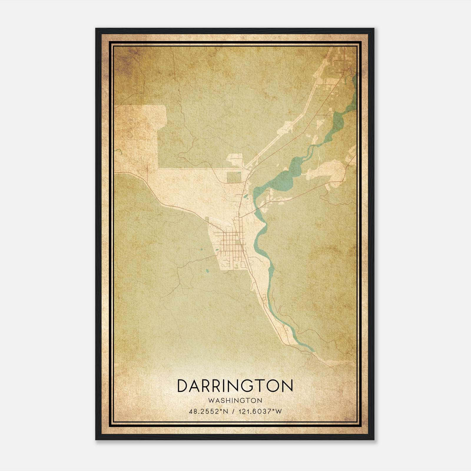 Vintage Darrington Washington Map Poster, Darrington WA City Road Wall Art Print Vintage Darrington Washington Map Poster, Darrington WA City Road Wall Art Print