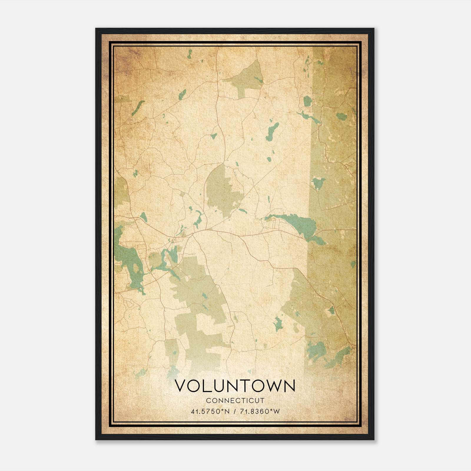 Vintage Voluntown Connecticut Map Poster, Voluntown CT City Road Wall Art Print Vintage Voluntown Connecticut Map Poster, Voluntown CT City Road Wall Art Print