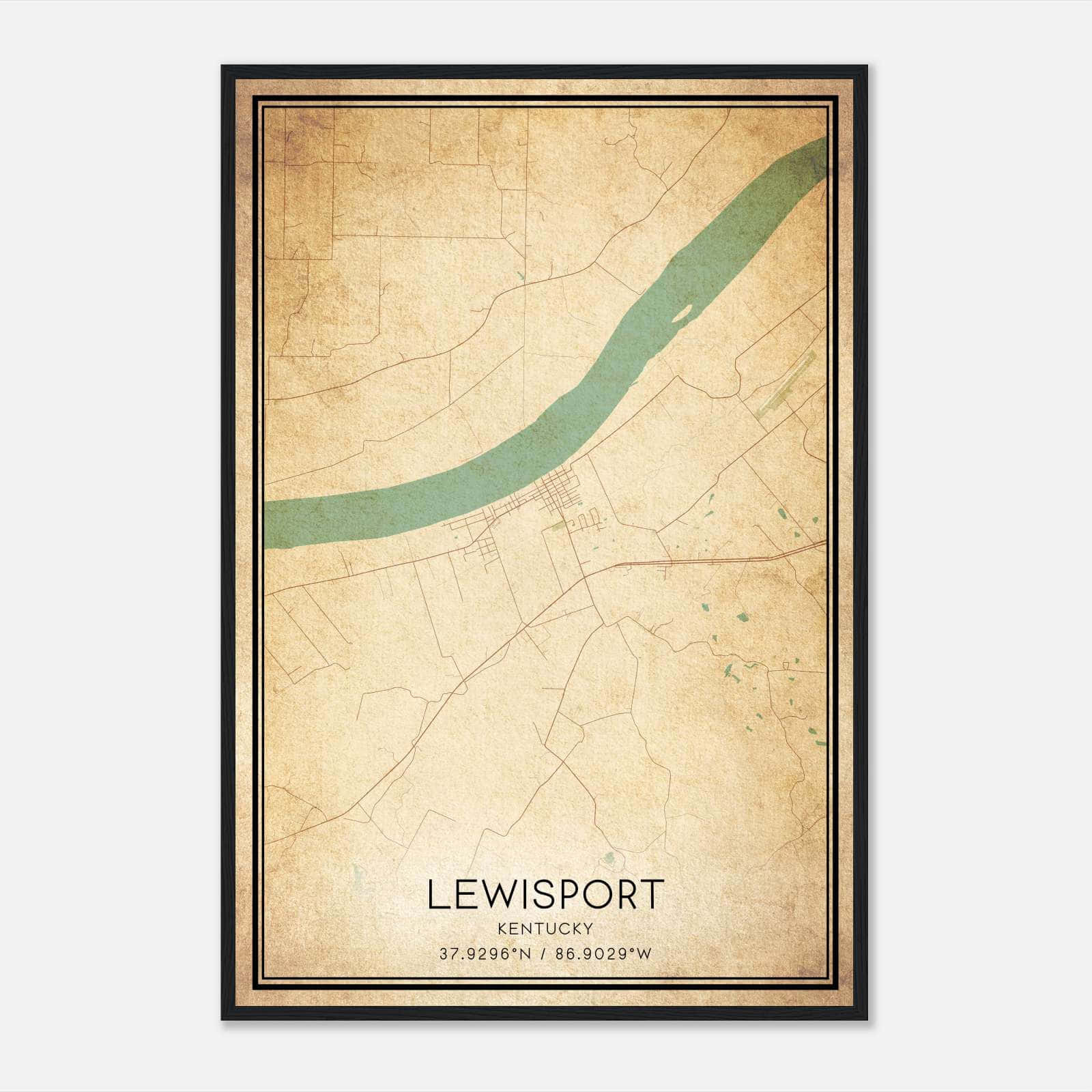 Vintage Lewisport Kentucky Map Poster, Lewisport KY City Road Wall Art Print Vintage Lewisport Kentucky Map Poster, Lewisport KY City Road Wall Art Print