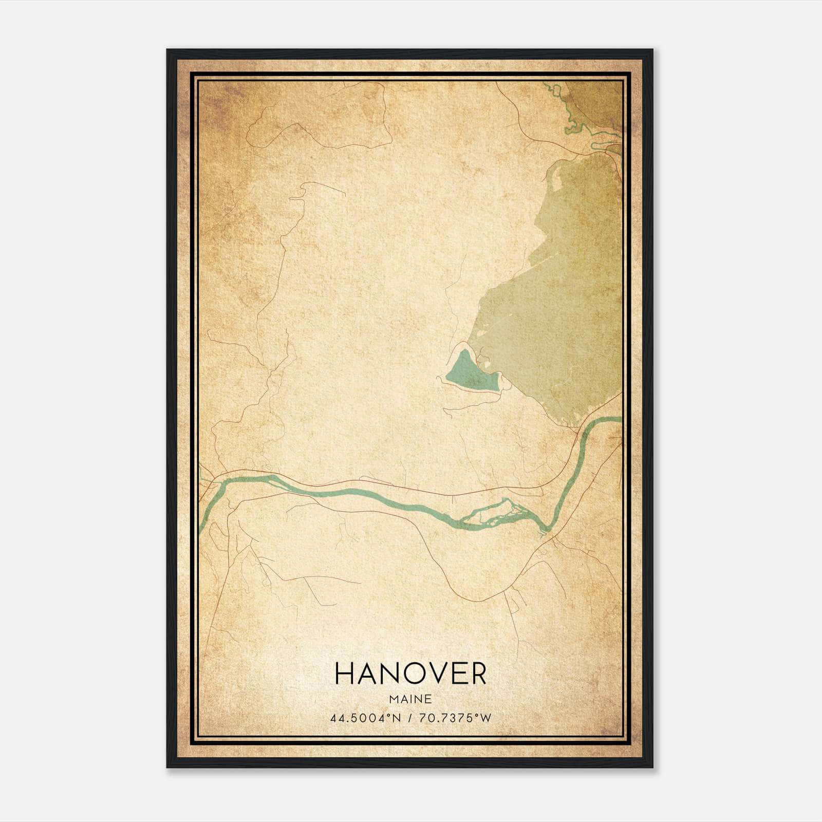 Vintage Hanover Maine Map Poster, Hanover ME City Road Wall Art Print Vintage Hanover Maine Map Poster, Hanover ME City Road Wall Art Print