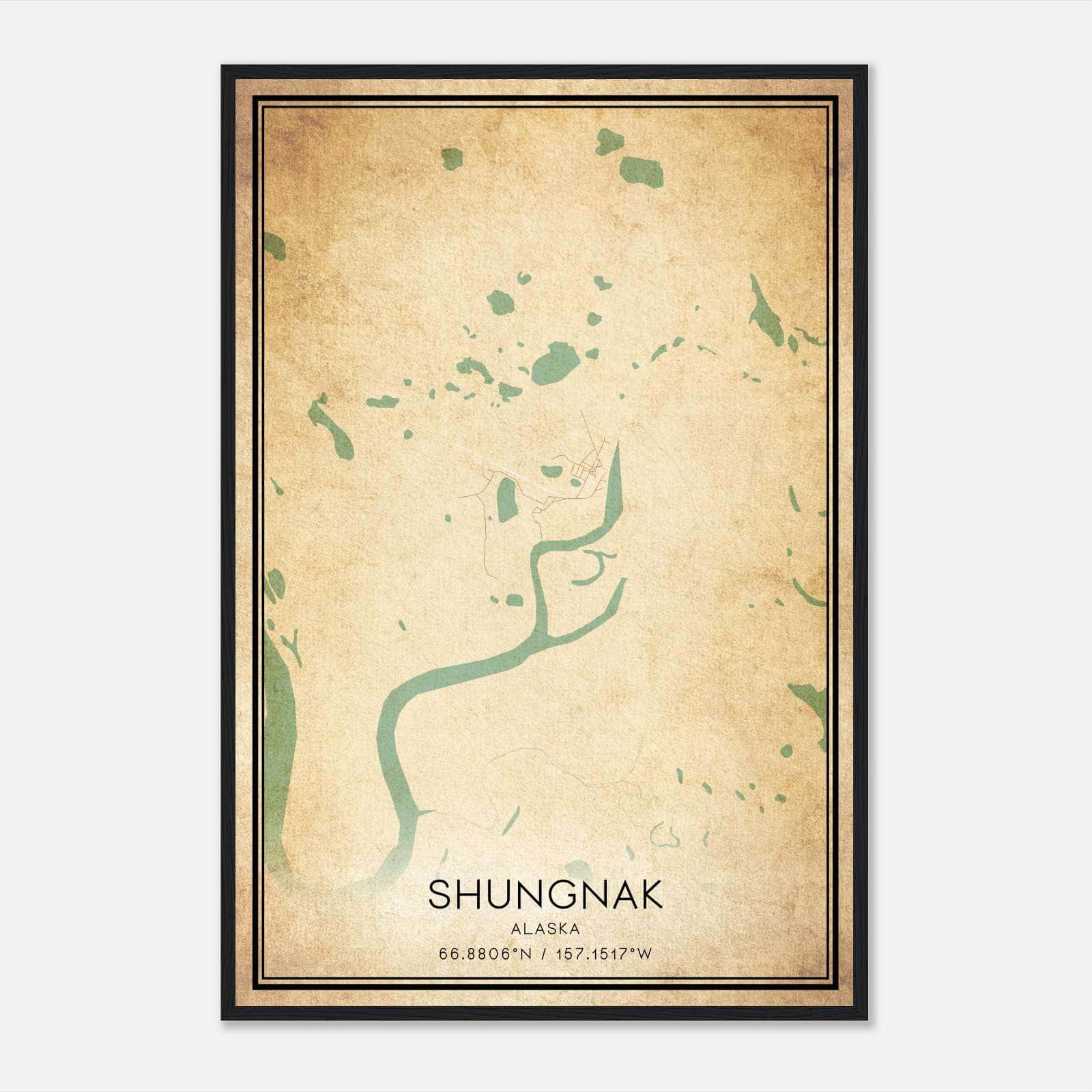Vintage Shungnak Alaska Map Poster, Shungnak AK City Road Wall Art Print Vintage Shungnak Alaska Map Poster, Shungnak AK City Road Wall Art Print