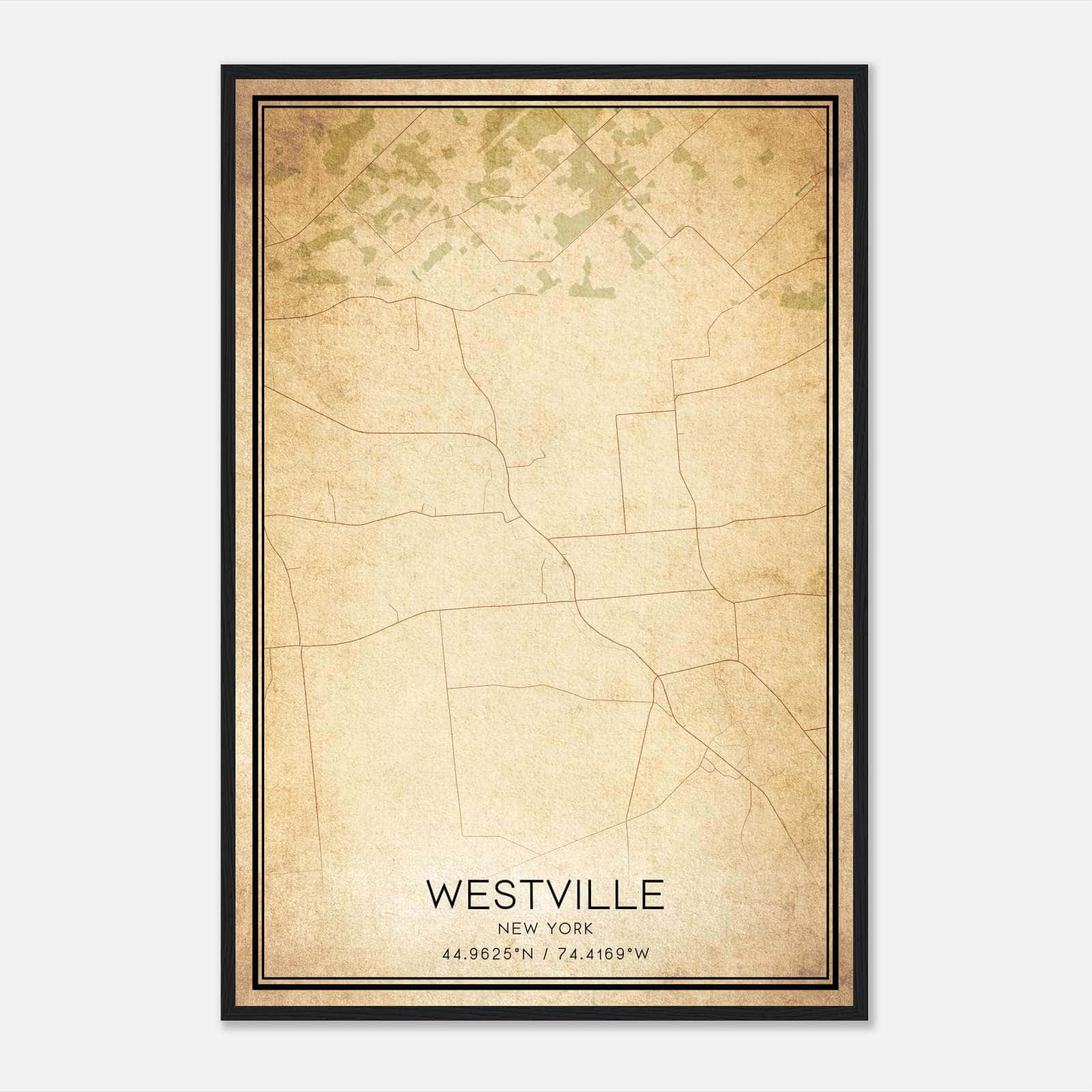 Vintage Westville New York Map Poster, Westville NY City Road Wall Art Print Vintage Westville New York Map Poster, Westville NY City Road Wall Art Print