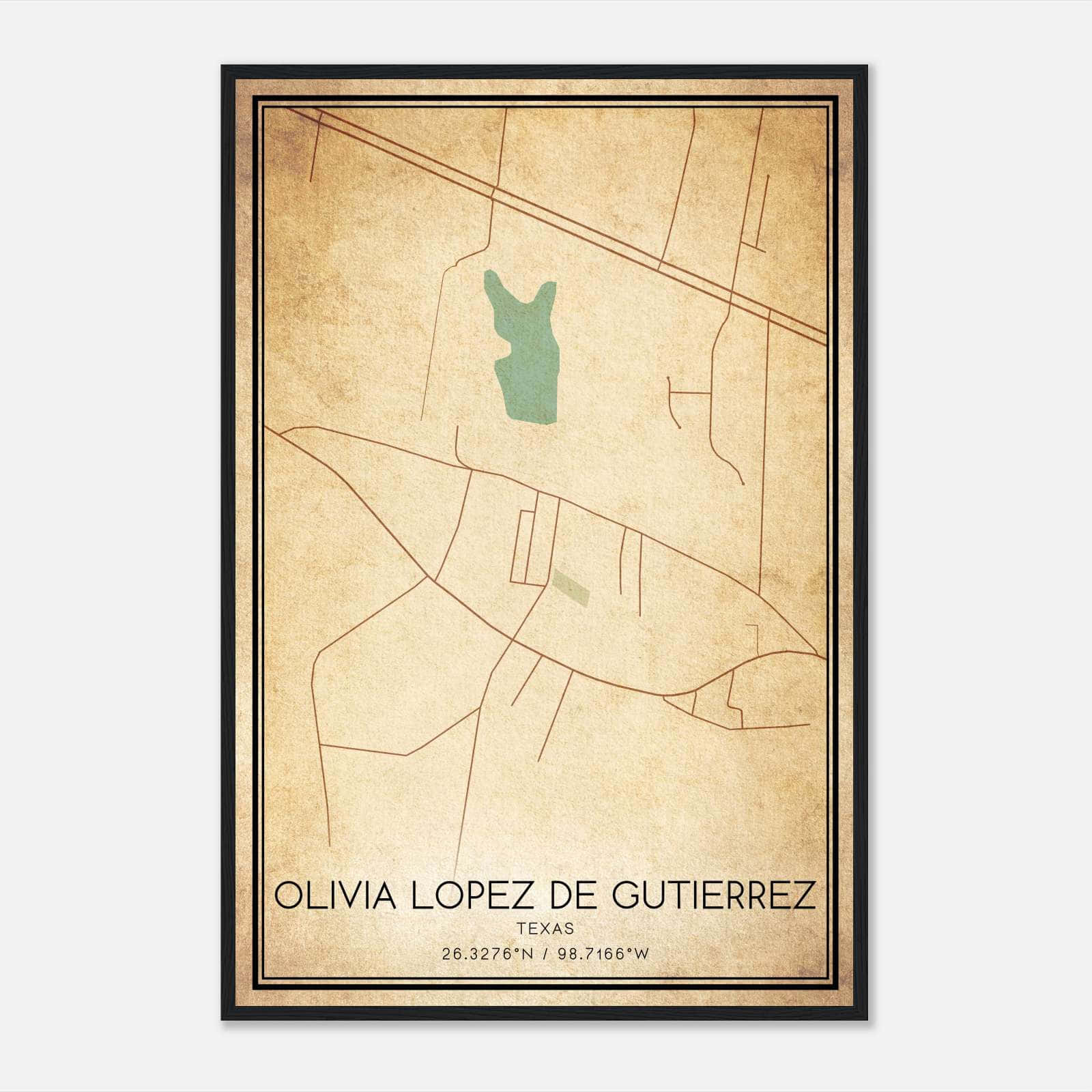 Vintage Olivia Lopez De Gutierrez Texas Map Poster, Olivia Lopez De Gutierrez TX City Road Wall Art Print Vintage Olivia Lopez De Gutierrez Texas Map Poster, Olivia Lopez De Gutierrez TX City Road Wall Art Print