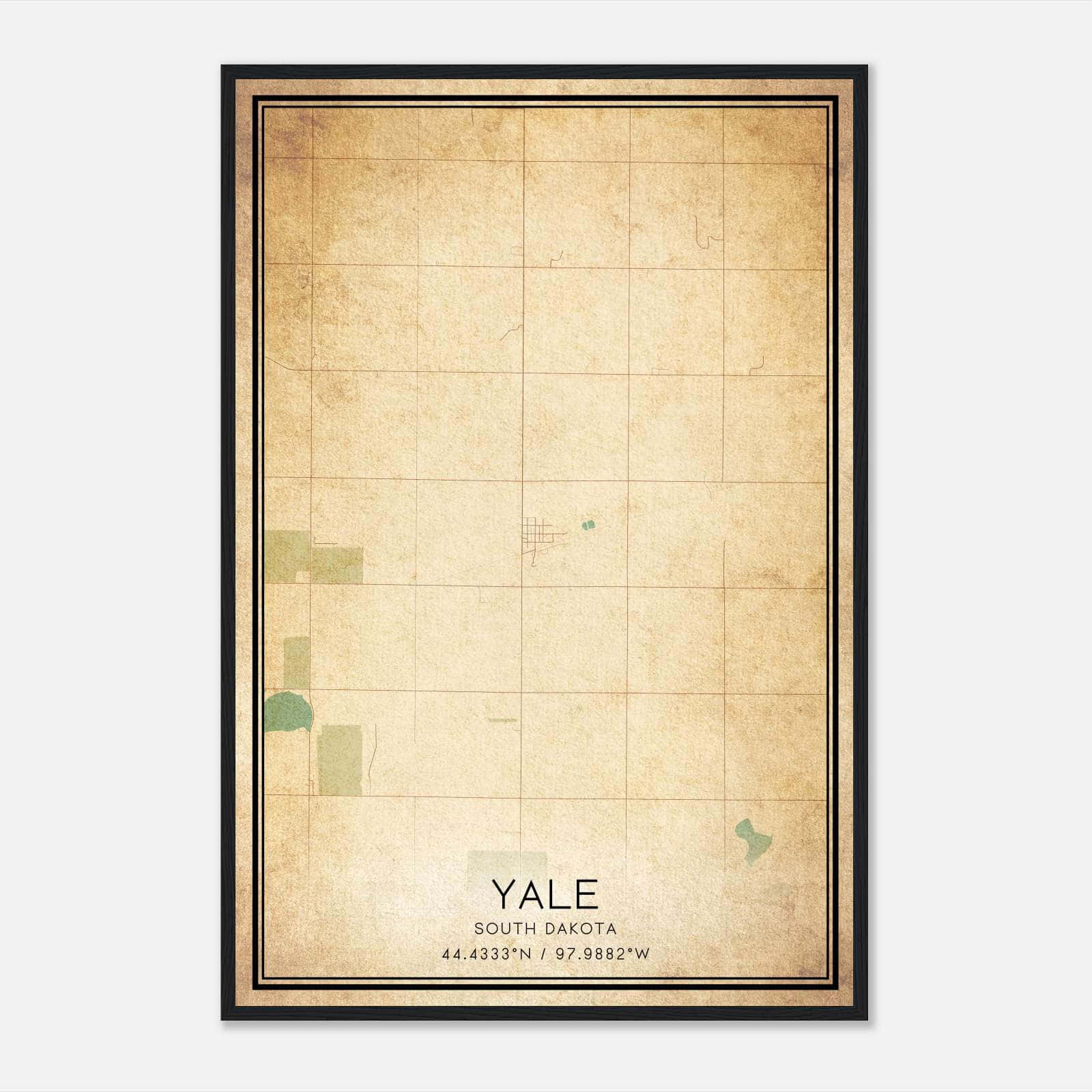Vintage Yale South Dakota Map Poster, Yale SD City Road Wall Art Print Vintage Yale South Dakota Map Poster, Yale SD City Road Wall Art Print