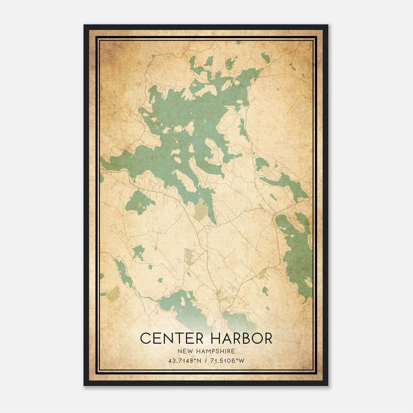 Vintage Center Harbor New Hampshire Map Poster, Center Harbor NH City Road Wall Art Print Vintage Center Harbor New Hampshire Map Poster, Center Harbor NH City Road Wall Art Print