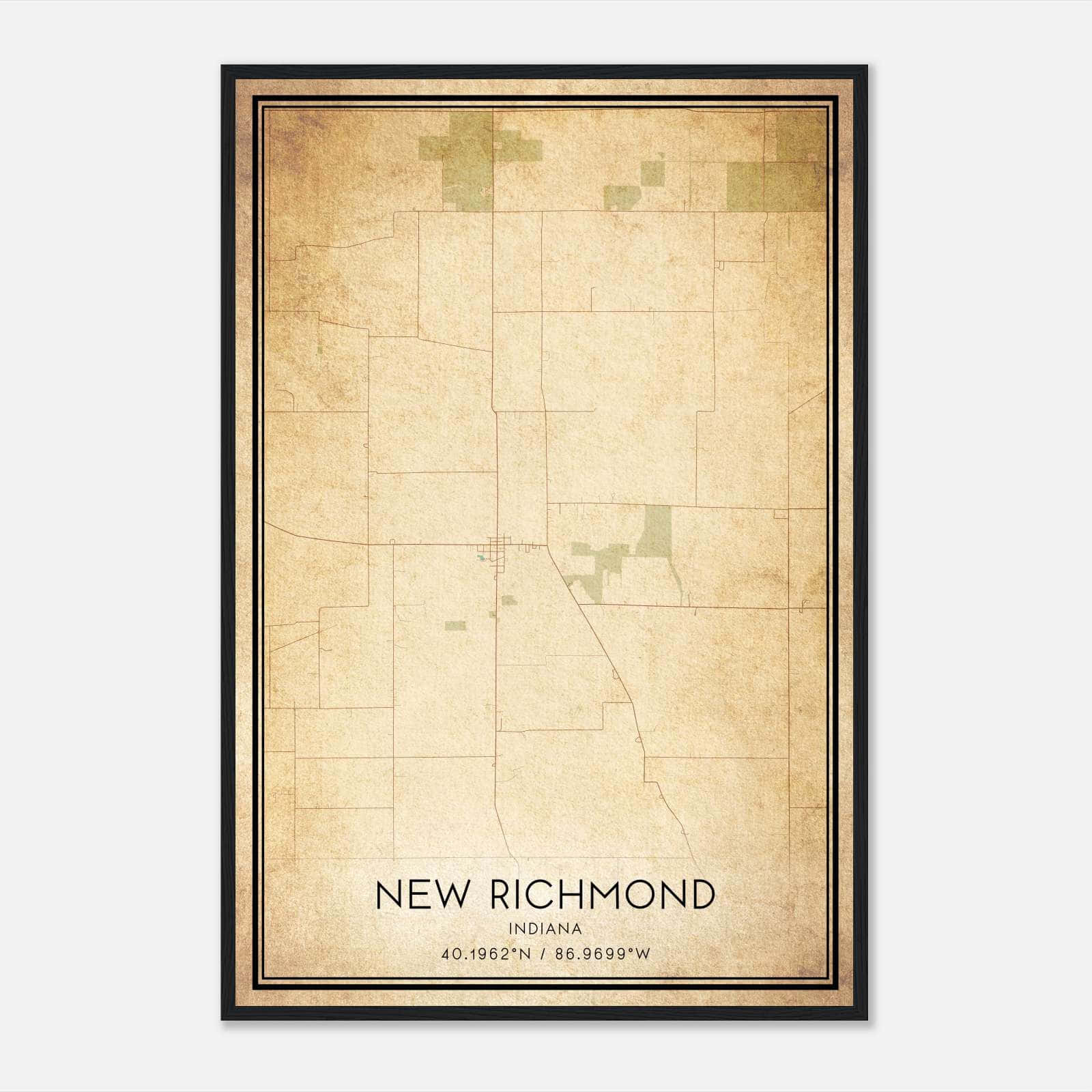 Vintage New Richmond Indiana Map Poster, New Richmond IN City Road Wall Art Print Vintage New Richmond Indiana Map Poster, New Richmond IN City Road Wall Art Print