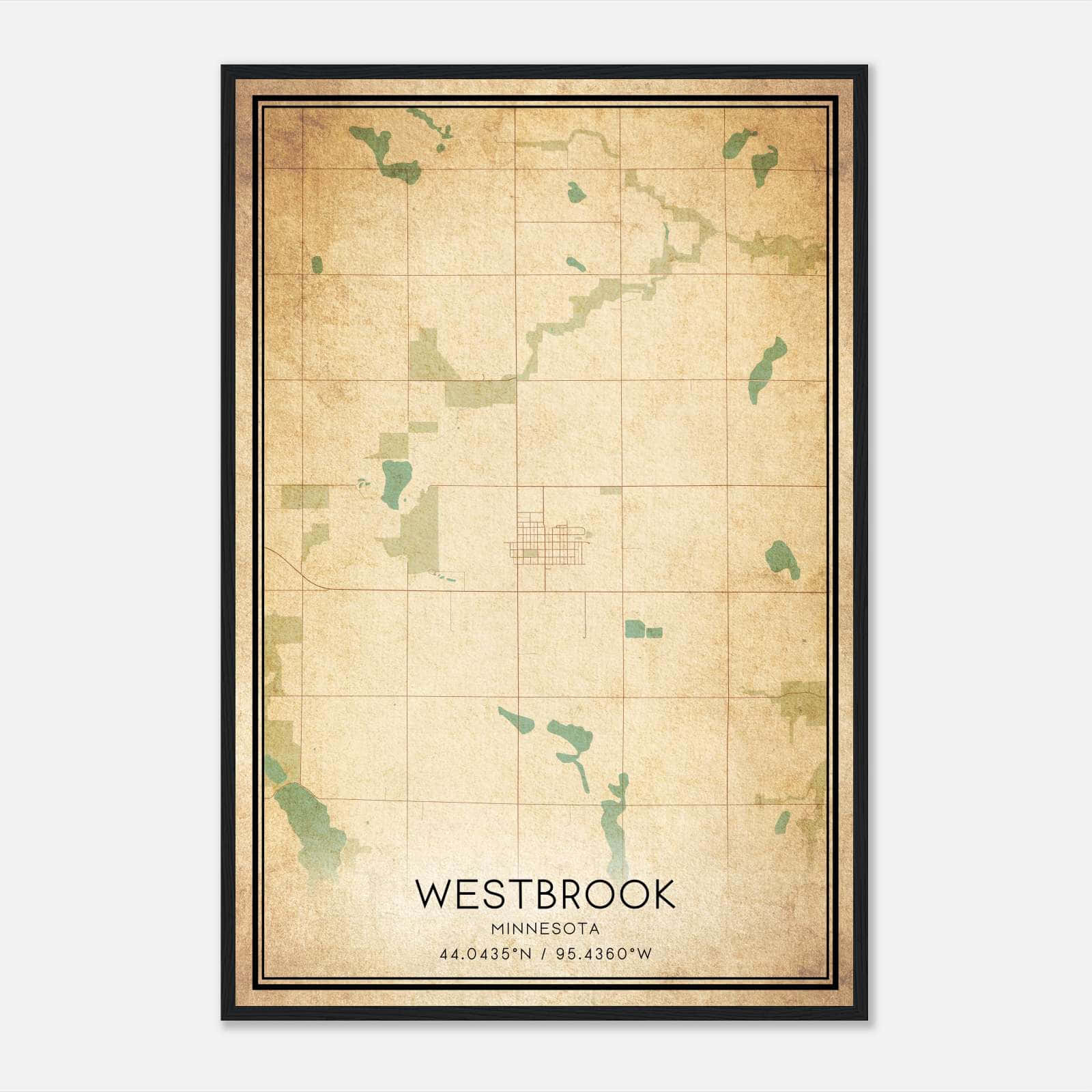 Vintage Westbrook Minnesota Map Poster, Westbrook MN City Road Wall Art Print Vintage Westbrook Minnesota Map Poster, Westbrook MN City Road Wall Art Print