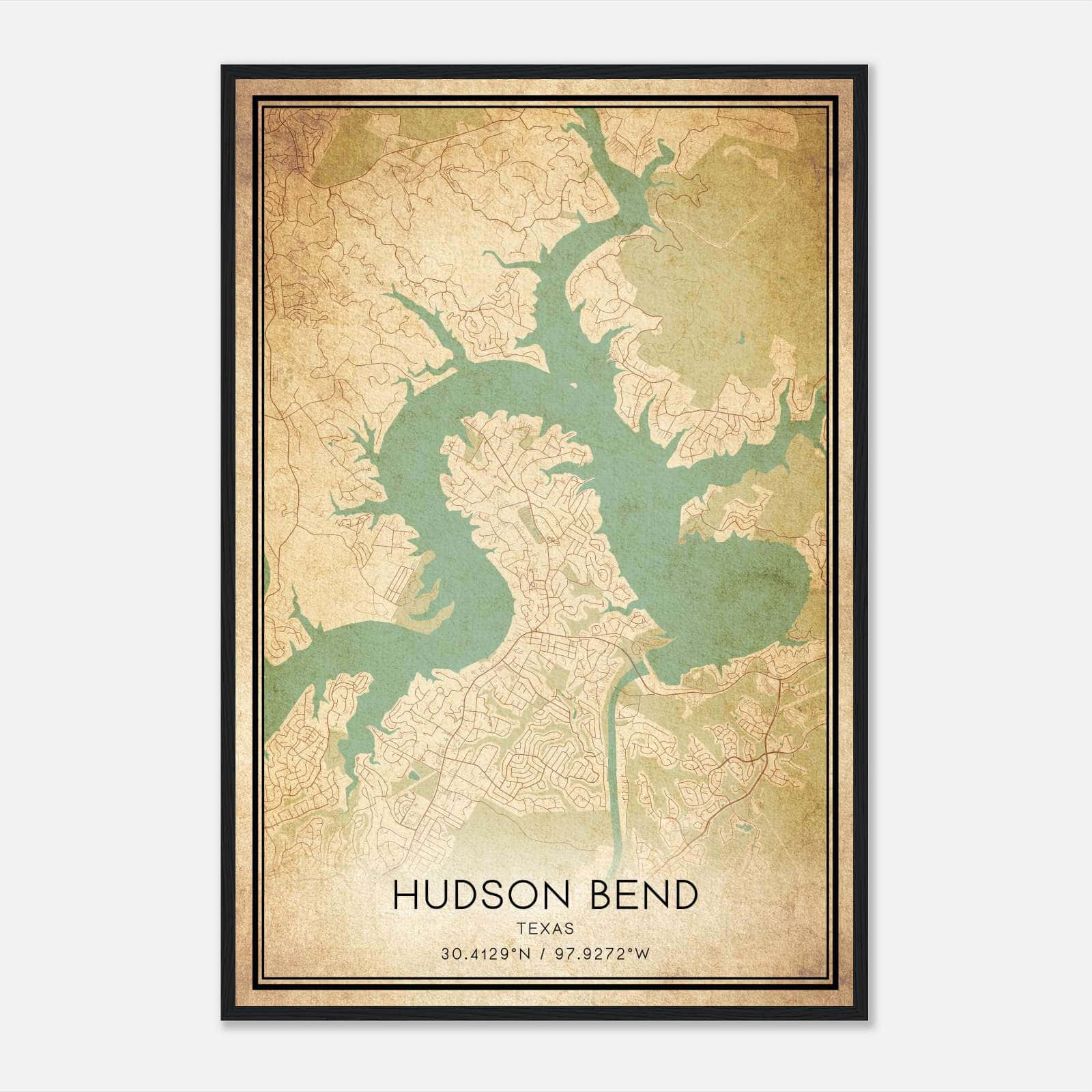 Vintage Hudson Bend Texas Map Poster, Hudson Bend TX City Road Wall Art Print Vintage Hudson Bend Texas Map Poster, Hudson Bend TX City Road Wall Art Print