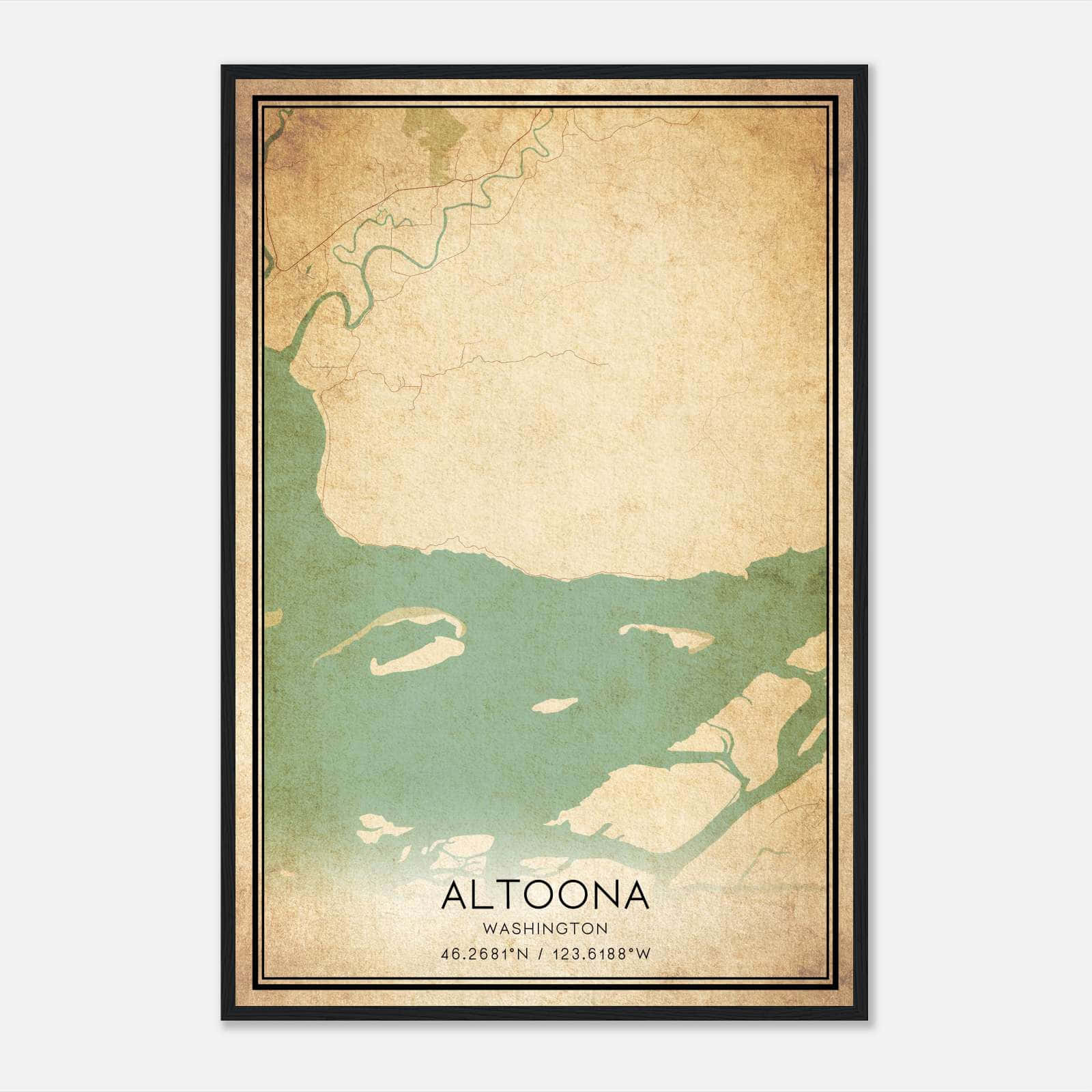 Vintage Altoona Washington Map Poster, Altoona WA City Road Wall Art Print Vintage Altoona Washington Map Poster, Altoona WA City Road Wall Art Print