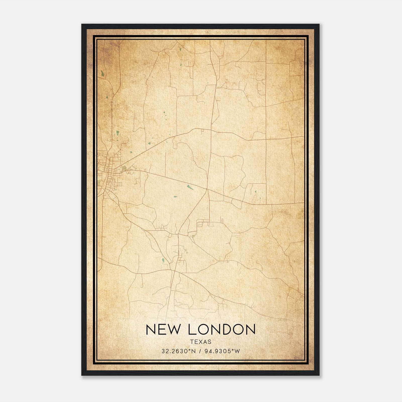 Vintage New London Texas Map Poster, New London TX City Road Wall Art Print Vintage New London Texas Map Poster, New London TX City Road Wall Art Print