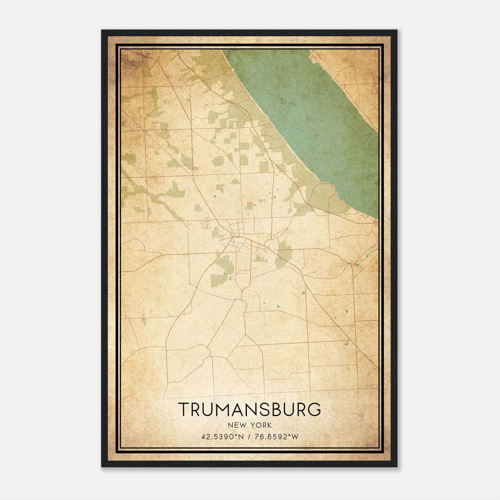 Vintage Trumansburg New York Map Poster, Trumansburg NY City Road Wall Art Print Vintage Trumansburg New York Map Poster, Trumansburg NY City Road Wall Art Print