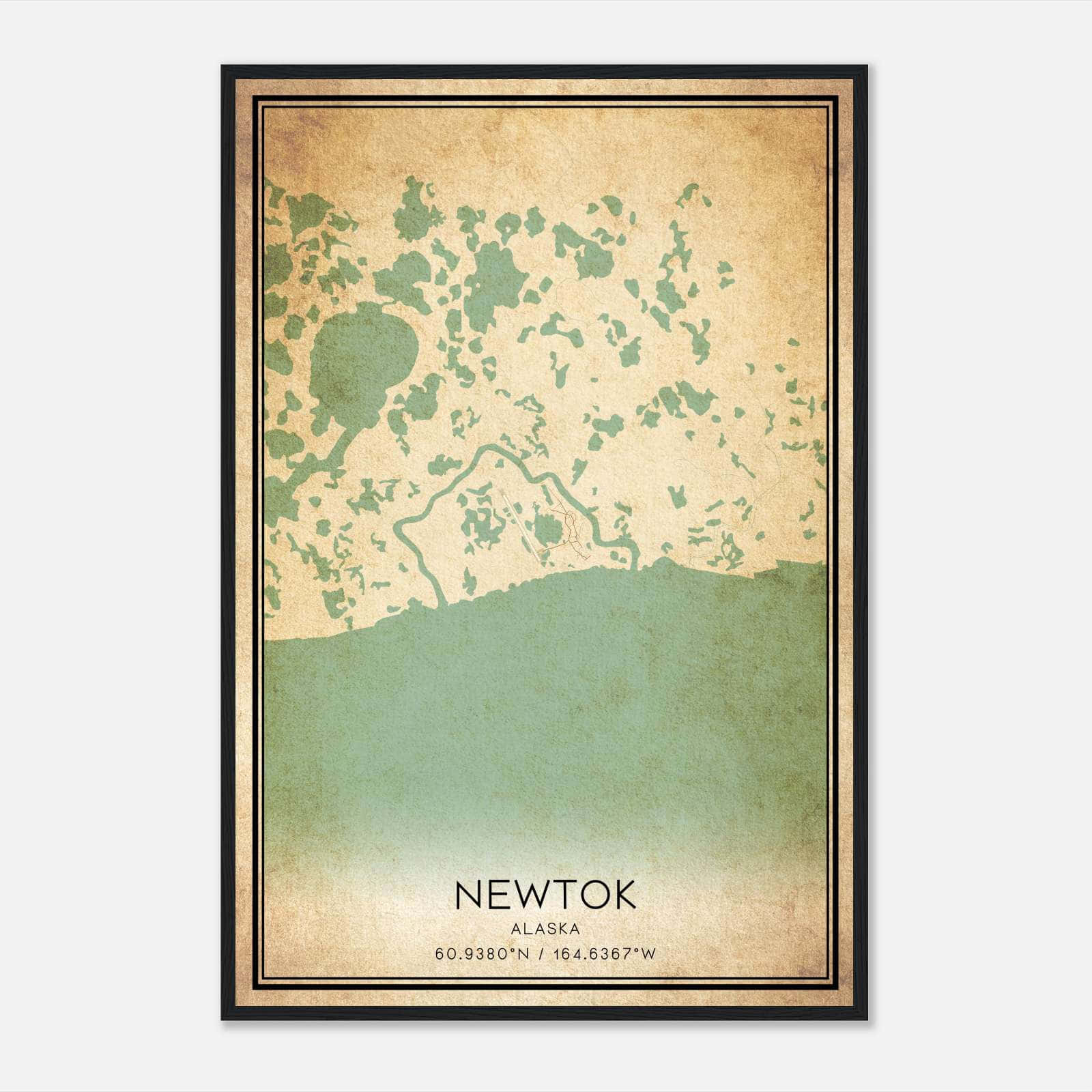 Vintage Newtok Alaska Map Poster, Newtok AK City Road Wall Art Print Vintage Newtok Alaska Map Poster, Newtok AK City Road Wall Art Print