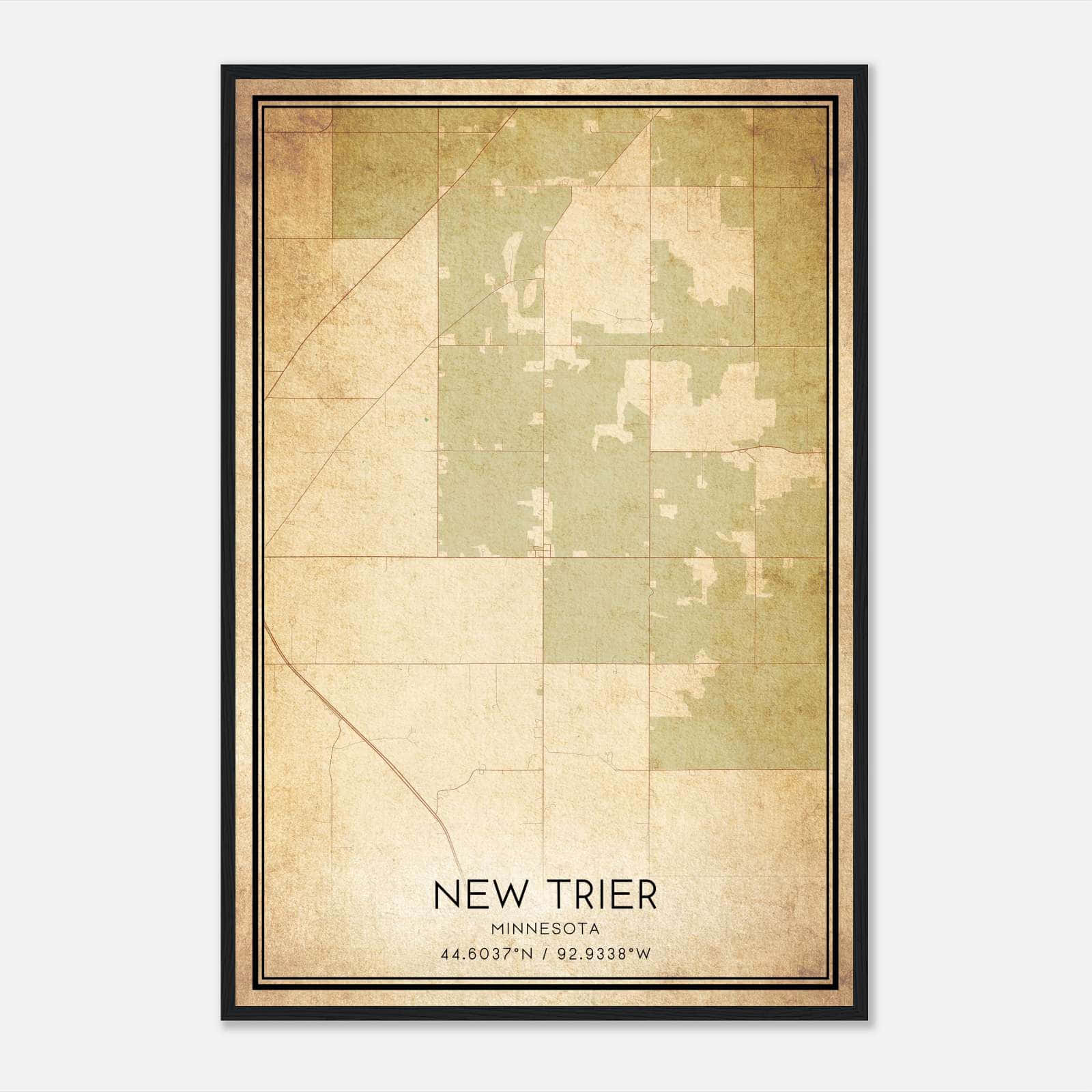Vintage New Trier Minnesota Map Poster, New Trier MN City Road Wall Art Print Vintage New Trier Minnesota Map Poster, New Trier MN City Road Wall Art Print
