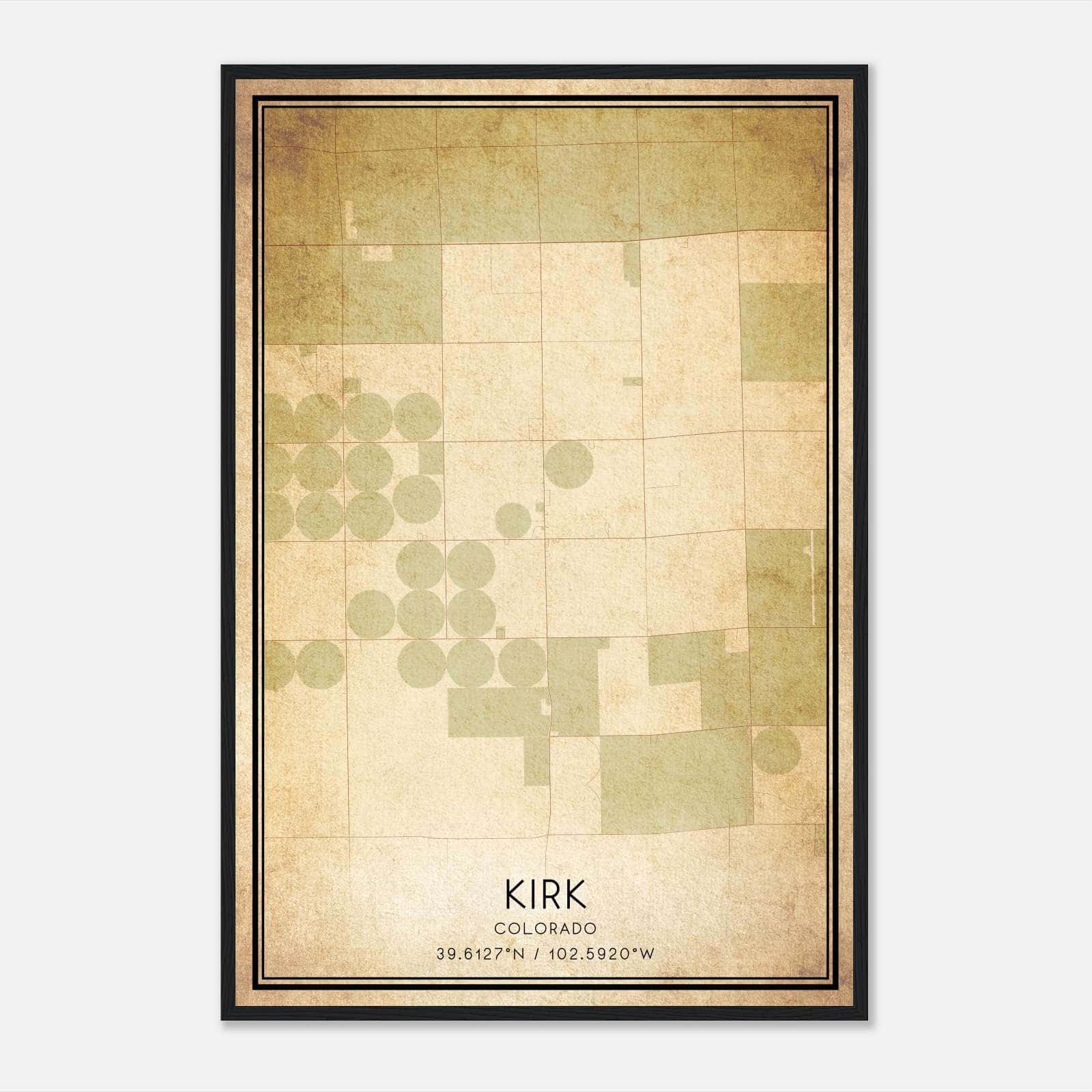 Vintage Kirk Colorado Map Poster, Kirk CO City Road Wall Art Print Vintage Kirk Colorado Map Poster, Kirk CO City Road Wall Art Print