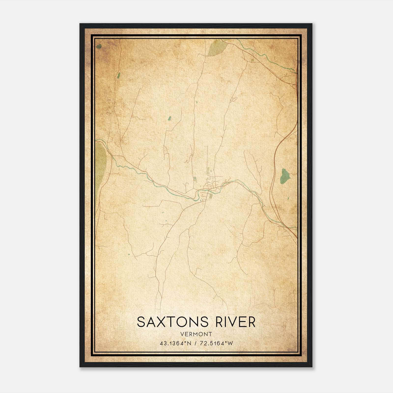 Vintage Saxtons River Vermont Map Poster, Saxtons River VT City Road Wall Art Print Vintage Saxtons River Vermont Map Poster, Saxtons River VT City Road Wall Art Print