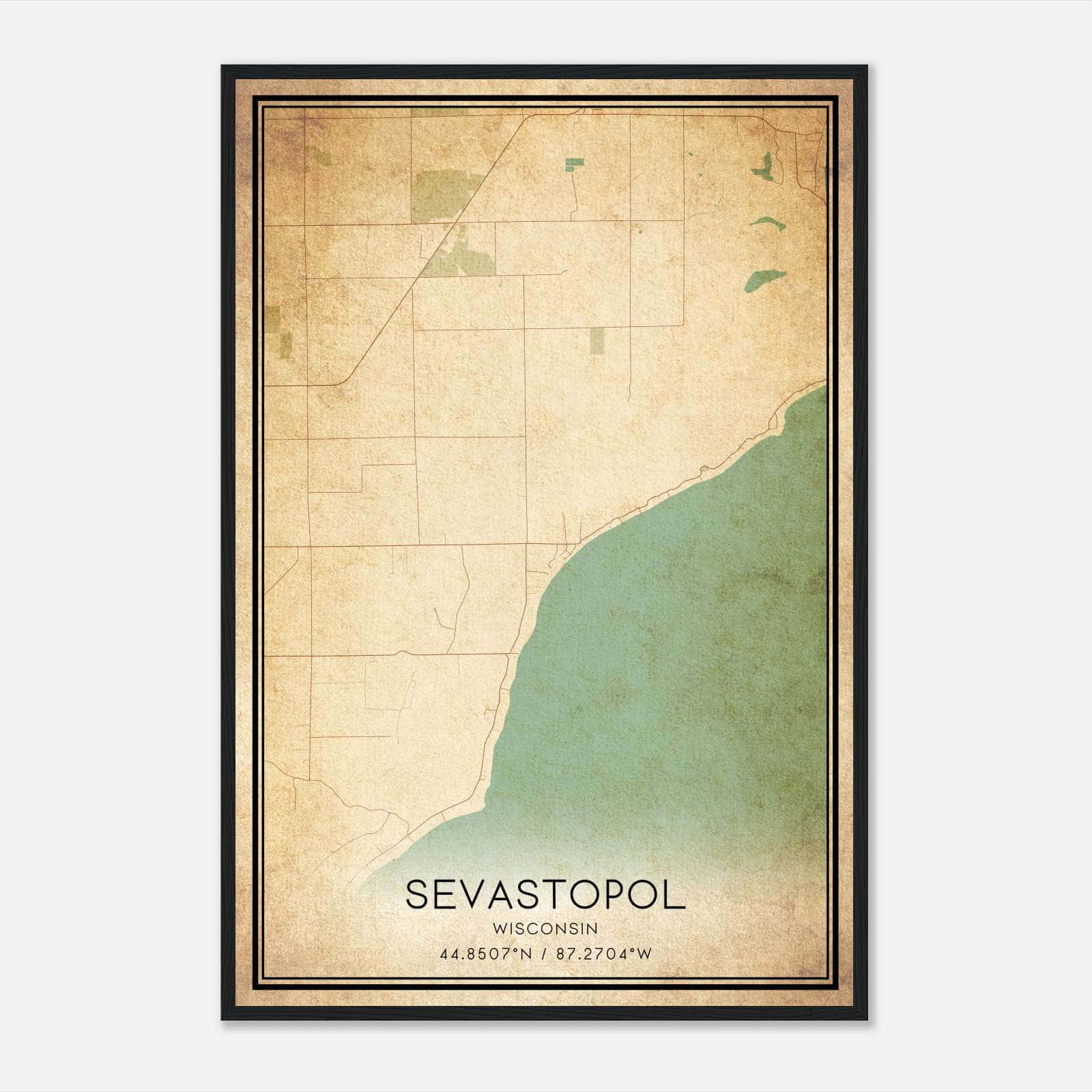 Vintage Sevastopol Wisconsin Map Poster, Sevastopol WI City Road Wall Art Print Vintage Sevastopol Wisconsin Map Poster, Sevastopol WI City Road Wall Art Print