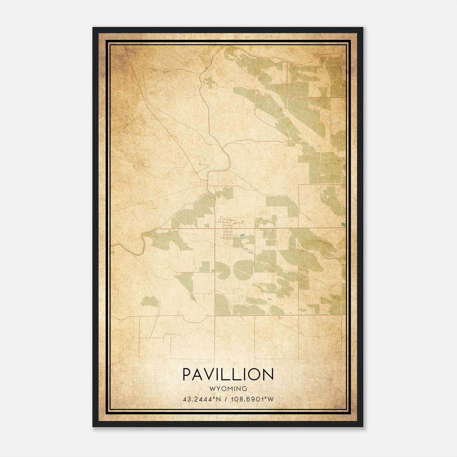 Vintage Pavillion Wyoming Map Poster, Pavillion WY City Road Wall Art Print Vintage Pavillion Wyoming Map Poster, Pavillion WY City Road Wall Art Print