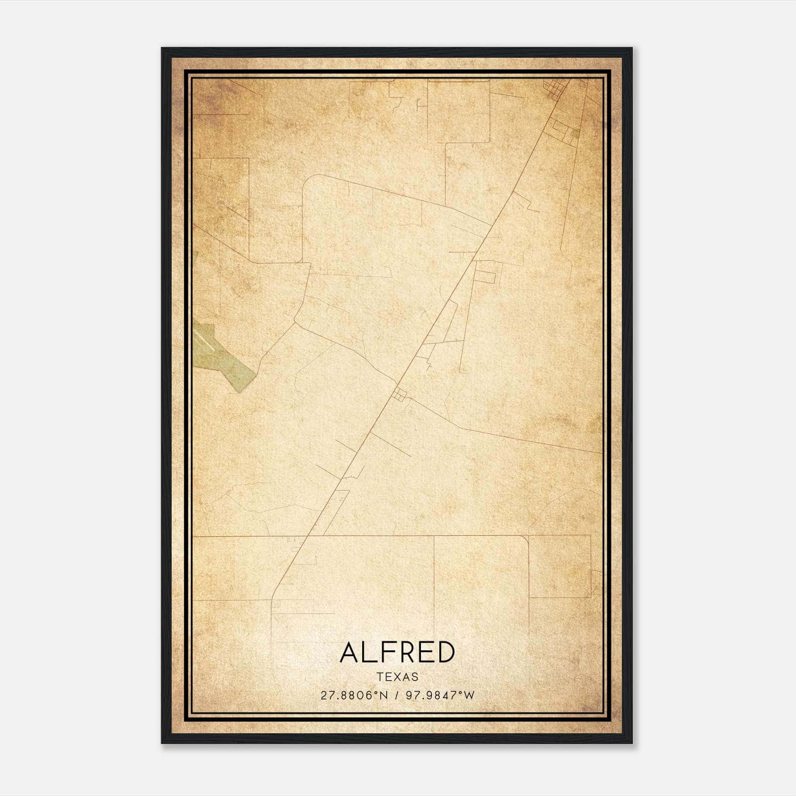 Vintage Alfred Texas Map Poster, Alfred TX City Road Wall Art Print Vintage Alfred Texas Map Poster, Alfred TX City Road Wall Art Print