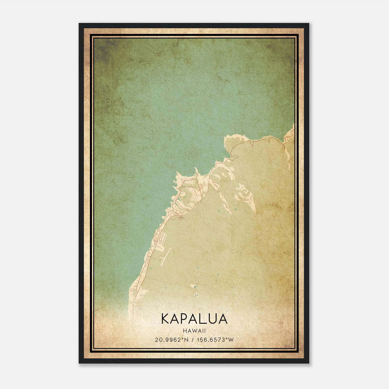Vintage Kapalua Hawaii Map Poster, Kapalua HI City Road Wall Art Print Vintage Kapalua Hawaii Map Poster, Kapalua HI City Road Wall Art Print