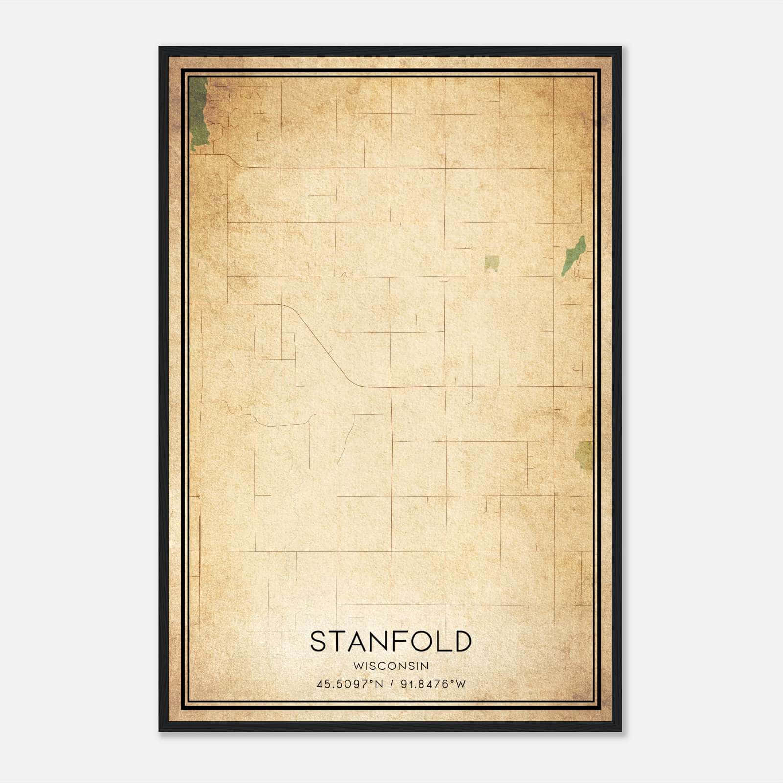 Vintage Stanfold Wisconsin Map Poster, Stanfold WI City Road Wall Art Print Vintage Stanfold Wisconsin Map Poster, Stanfold WI City Road Wall Art Print