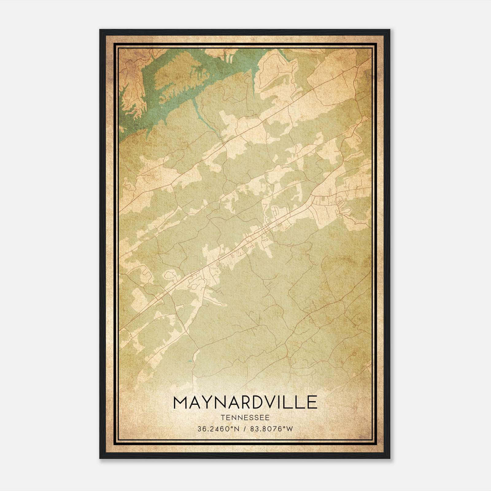 Vintage Maynardville Tennessee Map Poster, Maynardville TN City Road Wall Art Print Vintage Maynardville Tennessee Map Poster, Maynardville TN City Road Wall Art Print
