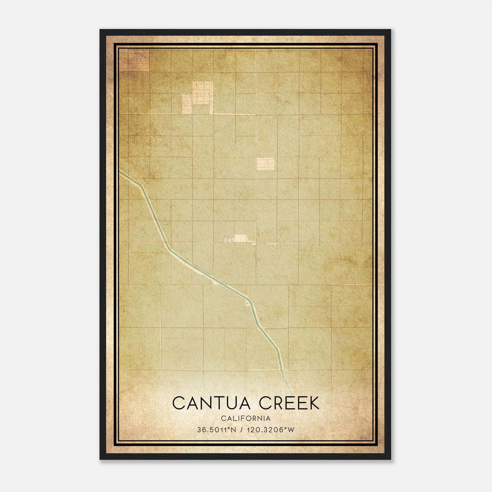 Vintage Cantua Creek California Map Poster, Cantua Creek CA City Road Wall Art Print Vintage Cantua Creek California Map Poster, Cantua Creek CA City Road Wall Art Print