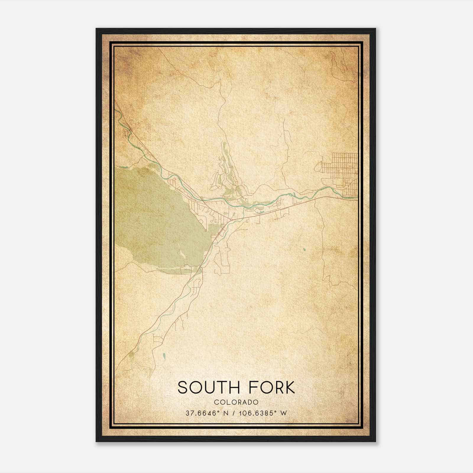 Vintage South Fork Colorado Map Poster, South Fork CO City Road Wall Art Print Vintage South Fork Colorado Map Poster, South Fork CO City Road Wall Art Print