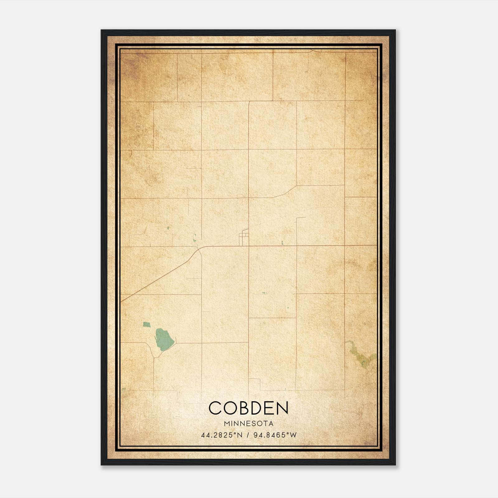 Vintage Cobden Minnesota Map Poster, Cobden MN City Road Wall Art Print Vintage Cobden Minnesota Map Poster, Cobden MN City Road Wall Art Print