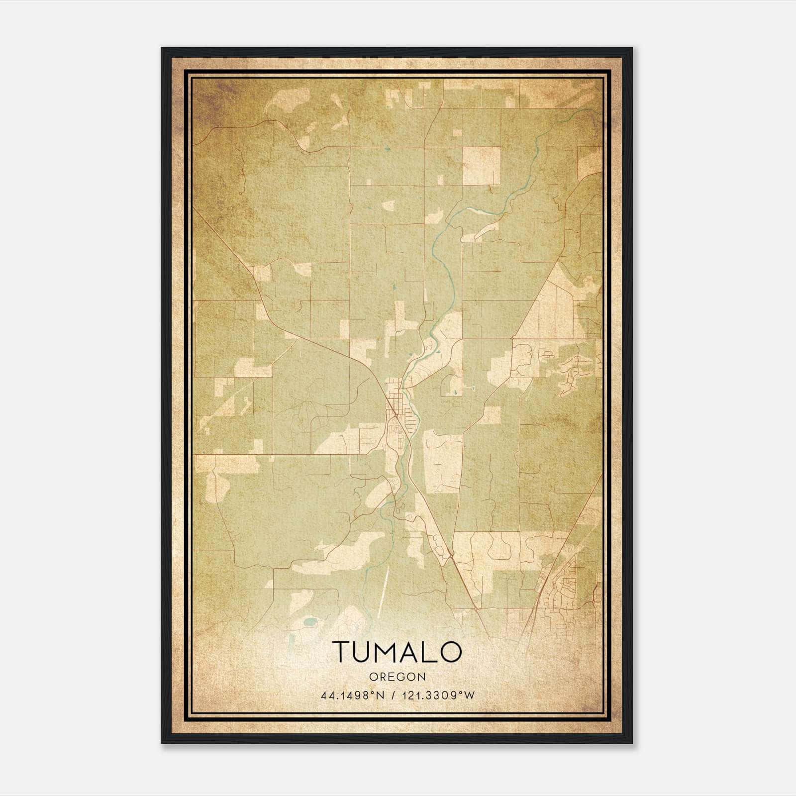 Vintage Tumalo Oregon Map Poster, Tumalo OR City Road Wall Art Print Vintage Tumalo Oregon Map Poster, Tumalo OR City Road Wall Art Print