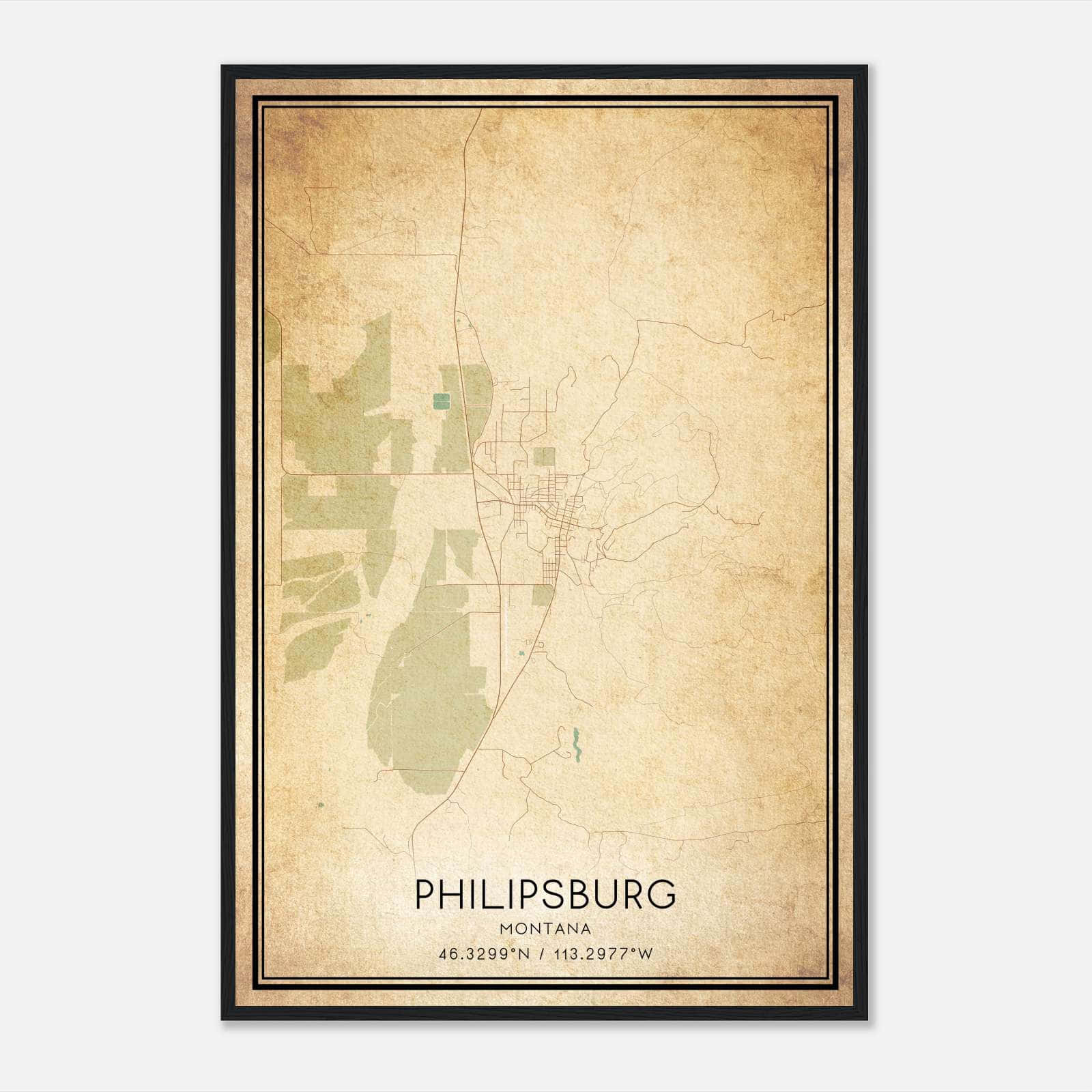 Vintage Philipsburg Montana Map Poster, Philipsburg MT City Road Wall Art Print Vintage Philipsburg Montana Map Poster, Philipsburg MT City Road Wall Art Print