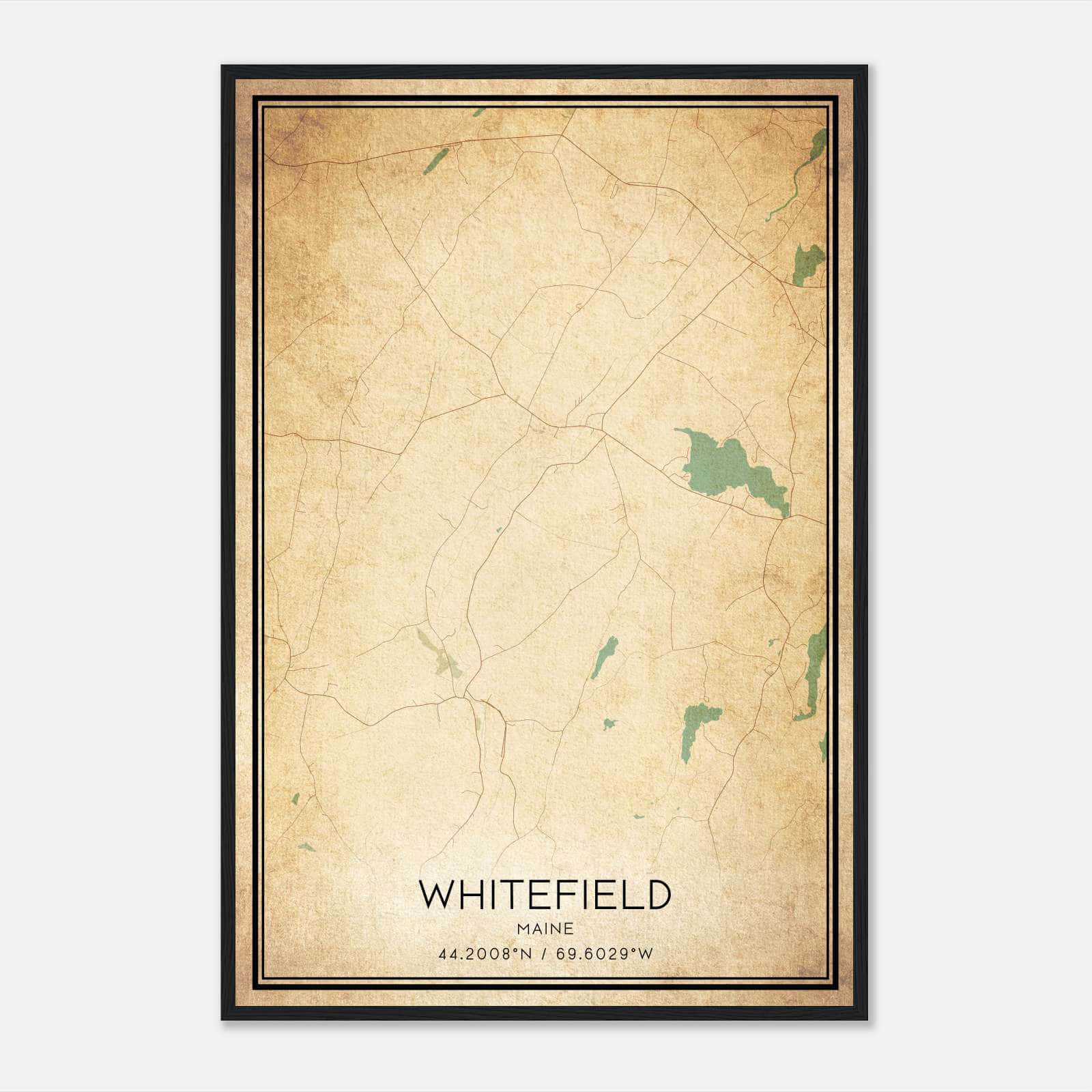 Vintage Whitefield Maine Map Poster, Whitefield ME City Road Wall Art Print Vintage Whitefield Maine Map Poster, Whitefield ME City Road Wall Art Print
