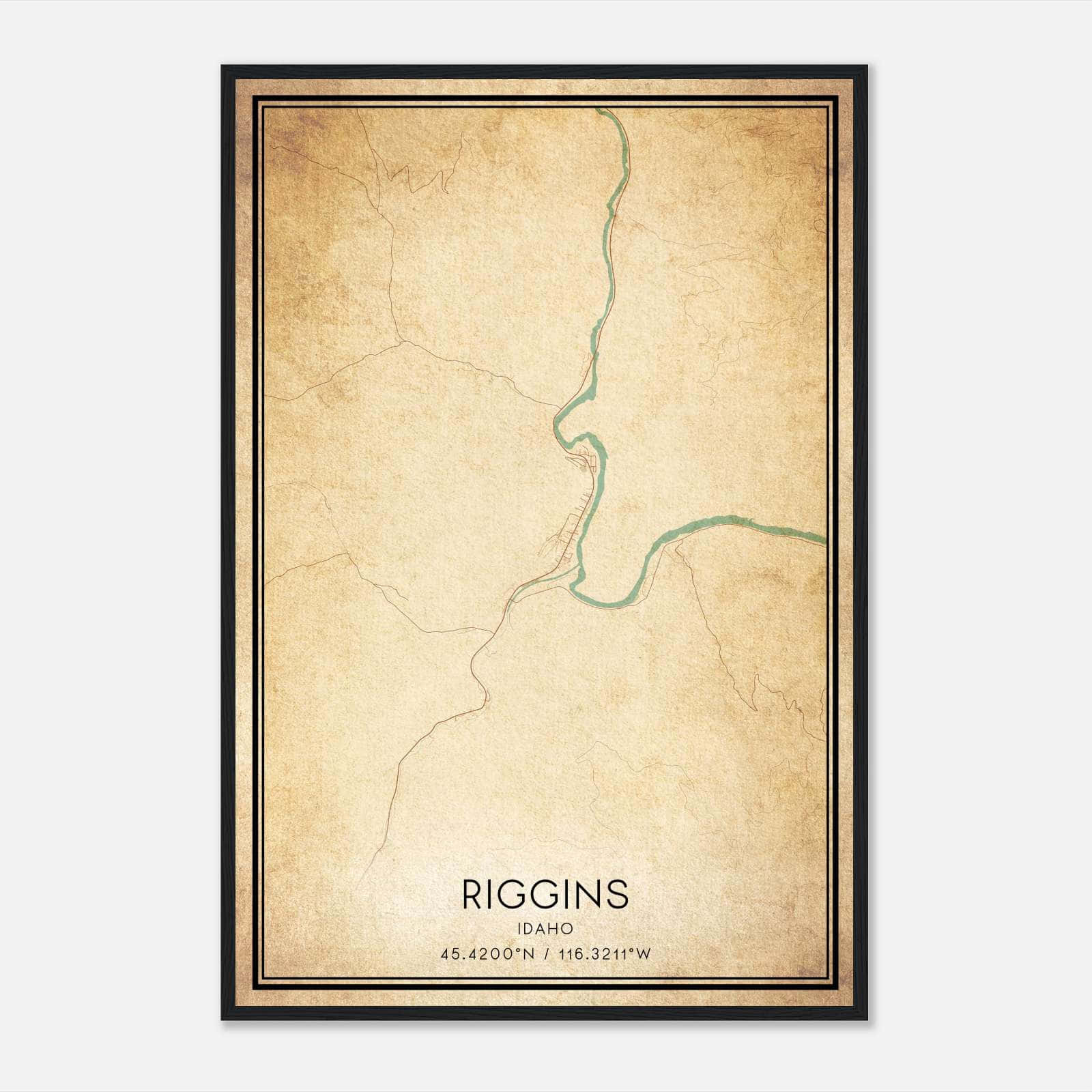 Vintage Riggins Idaho Map Poster, Riggins ID City Road Wall Art Print Vintage Riggins Idaho Map Poster, Riggins ID City Road Wall Art Print