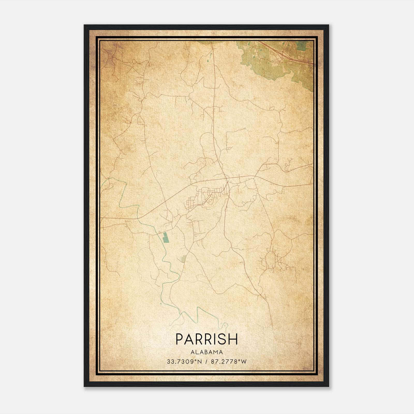 Vintage Parrish Alabama Map Poster, Parrish AL City Road Wall Art Print Vintage Parrish Alabama Map Poster, Parrish AL City Road Wall Art Print