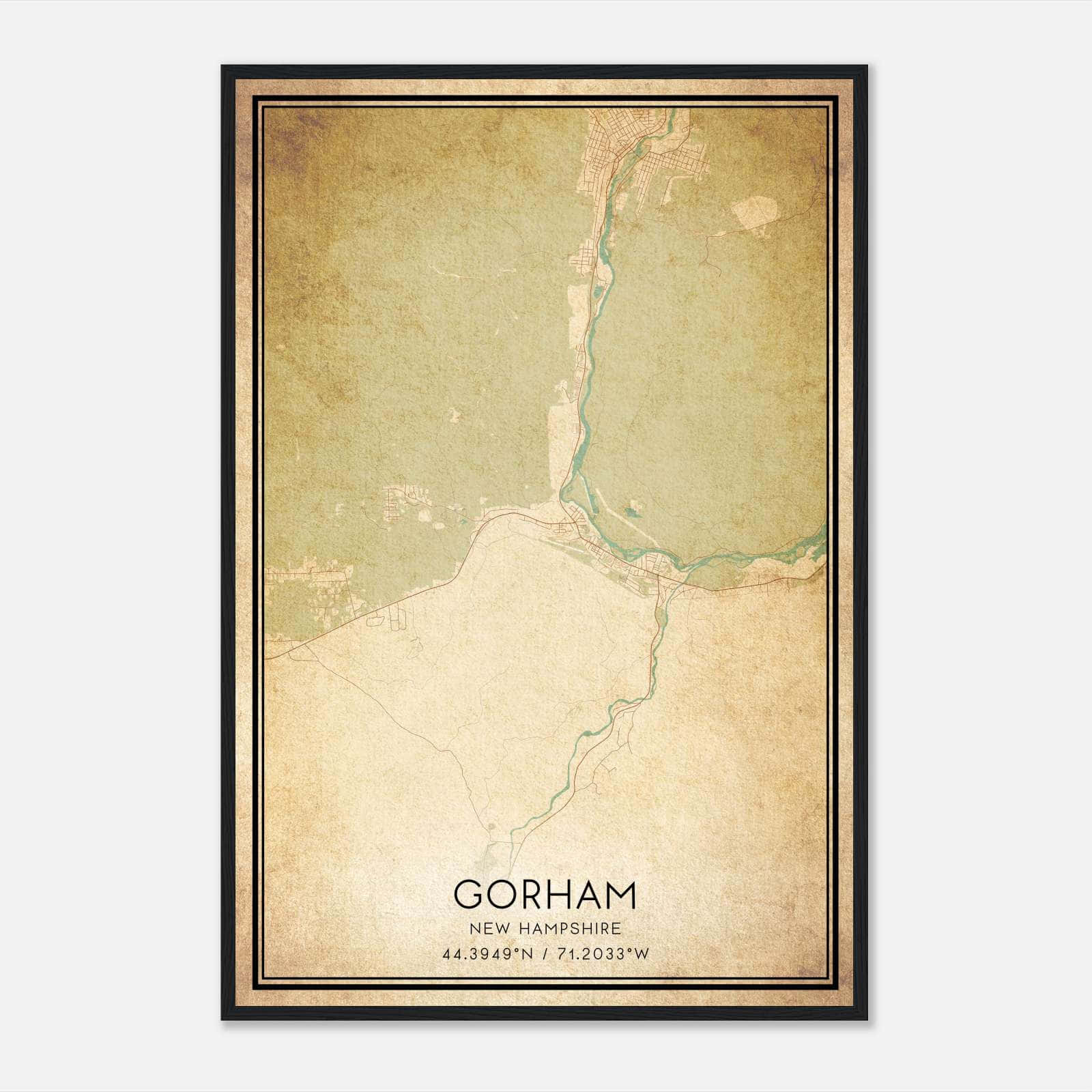 Vintage Gorham New Hampshire Map Poster, Gorham NH City Road Wall Art Print Vintage Gorham New Hampshire Map Poster, Gorham NH City Road Wall Art Print