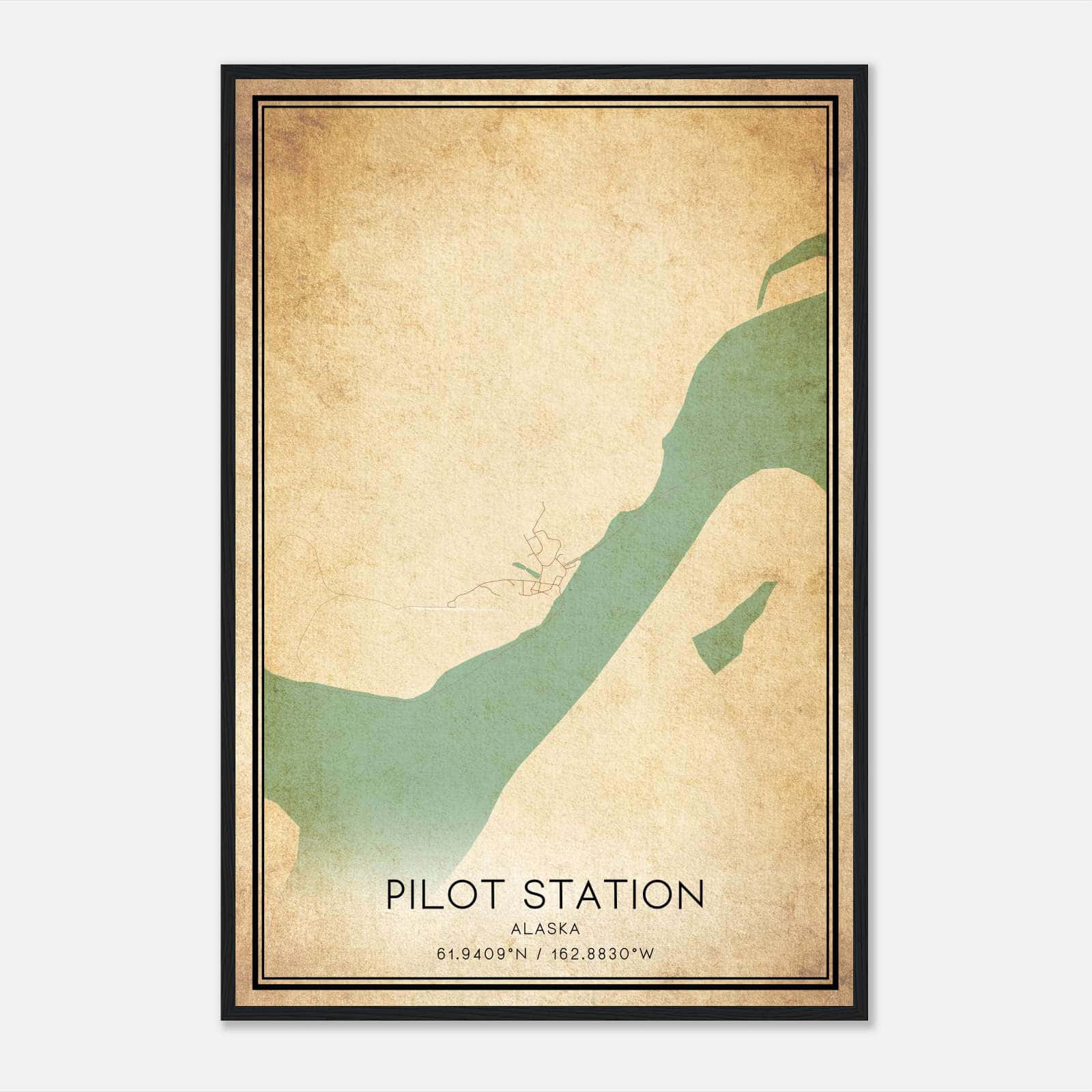 Vintage Pilot Station Alaska Map Poster, Pilot Station AK City Road Wall Art Print Vintage Pilot Station Alaska Map Poster, Pilot Station AK City Road Wall Art Print