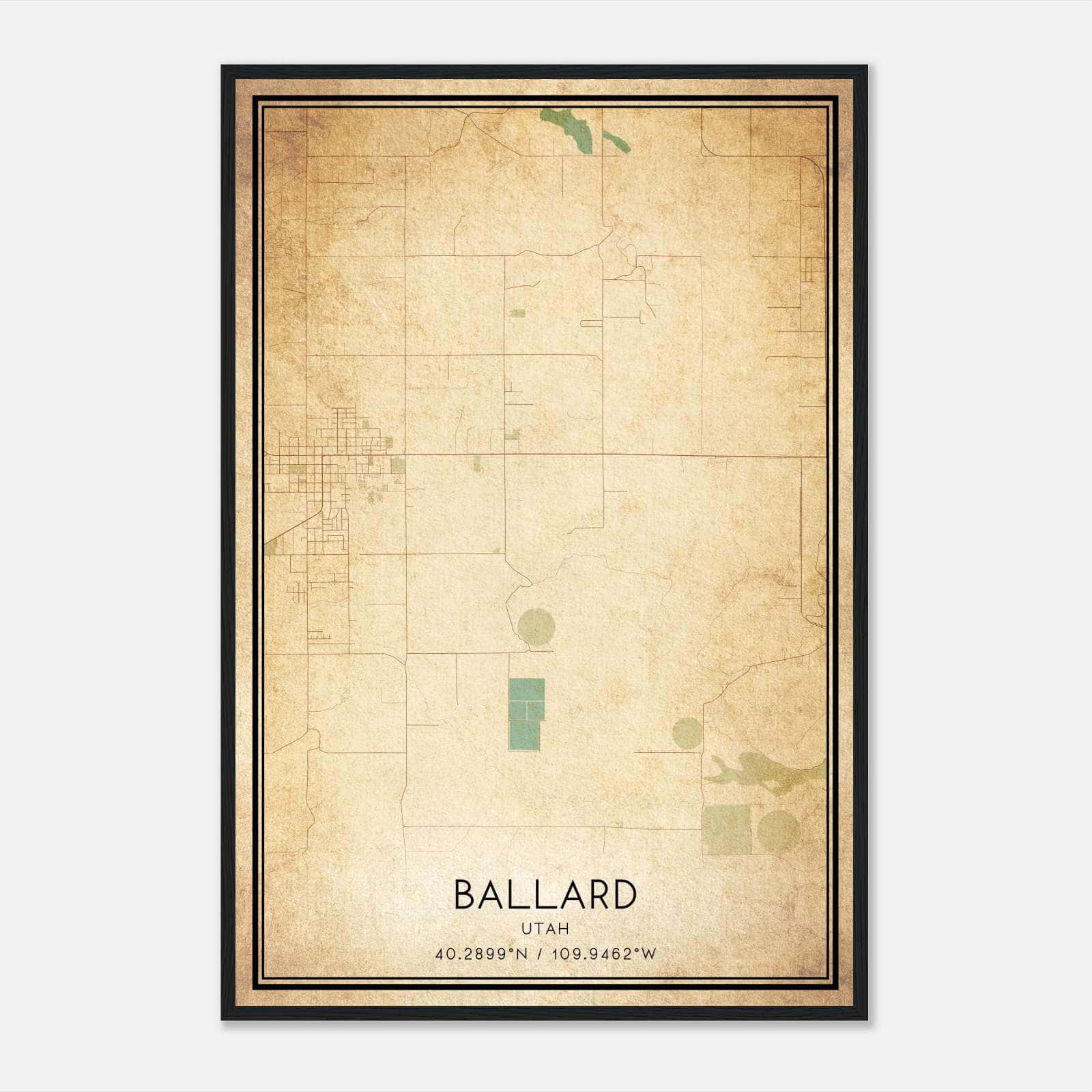 Vintage Ballard Utah Map Poster, Ballard UT City Road Wall Art Print Vintage Ballard Utah Map Poster, Ballard UT City Road Wall Art Print