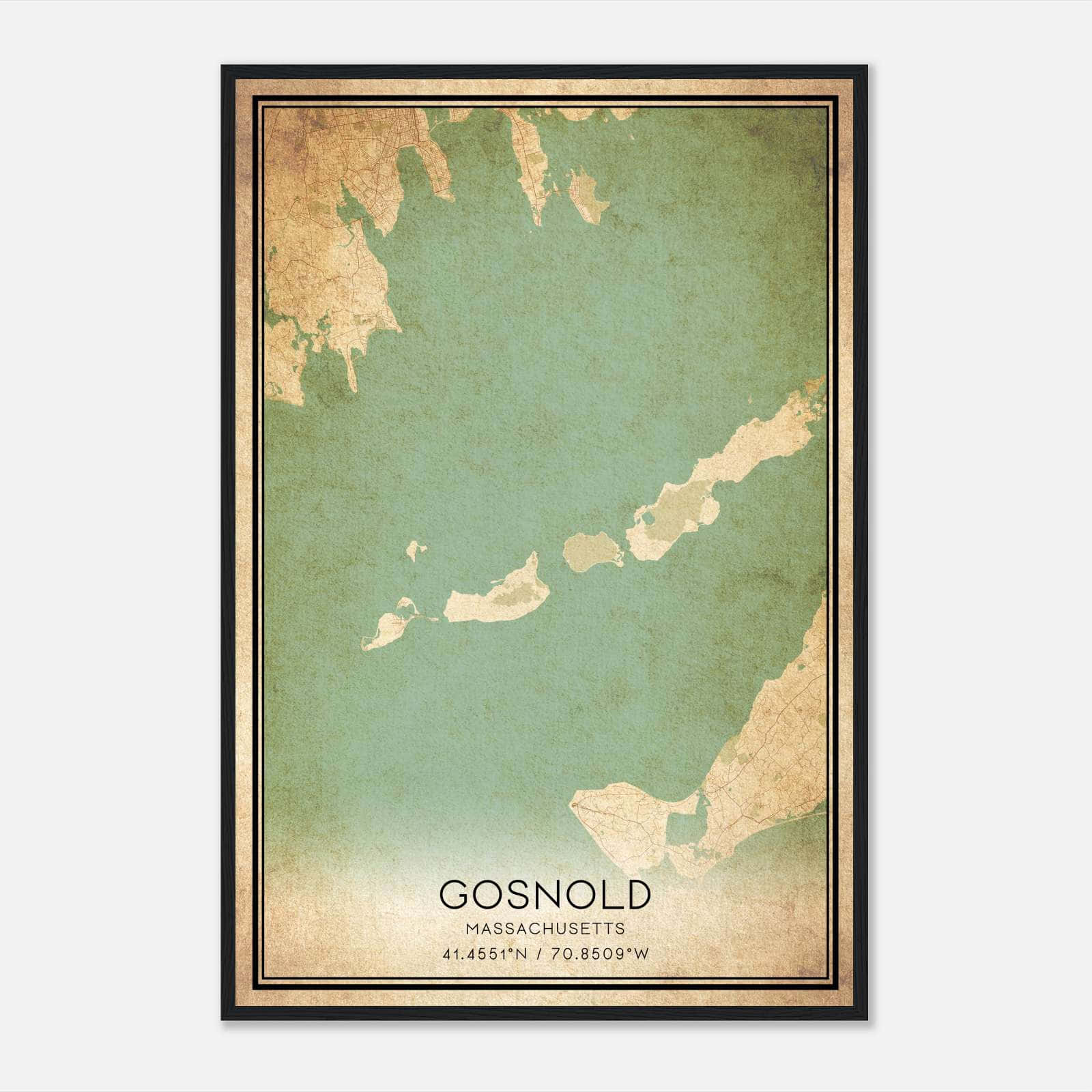 Vintage Gosnold Massachusetts Map Poster, Gosnold MA City Road Wall Art Print Vintage Gosnold Massachusetts Map Poster, Gosnold MA City Road Wall Art Print