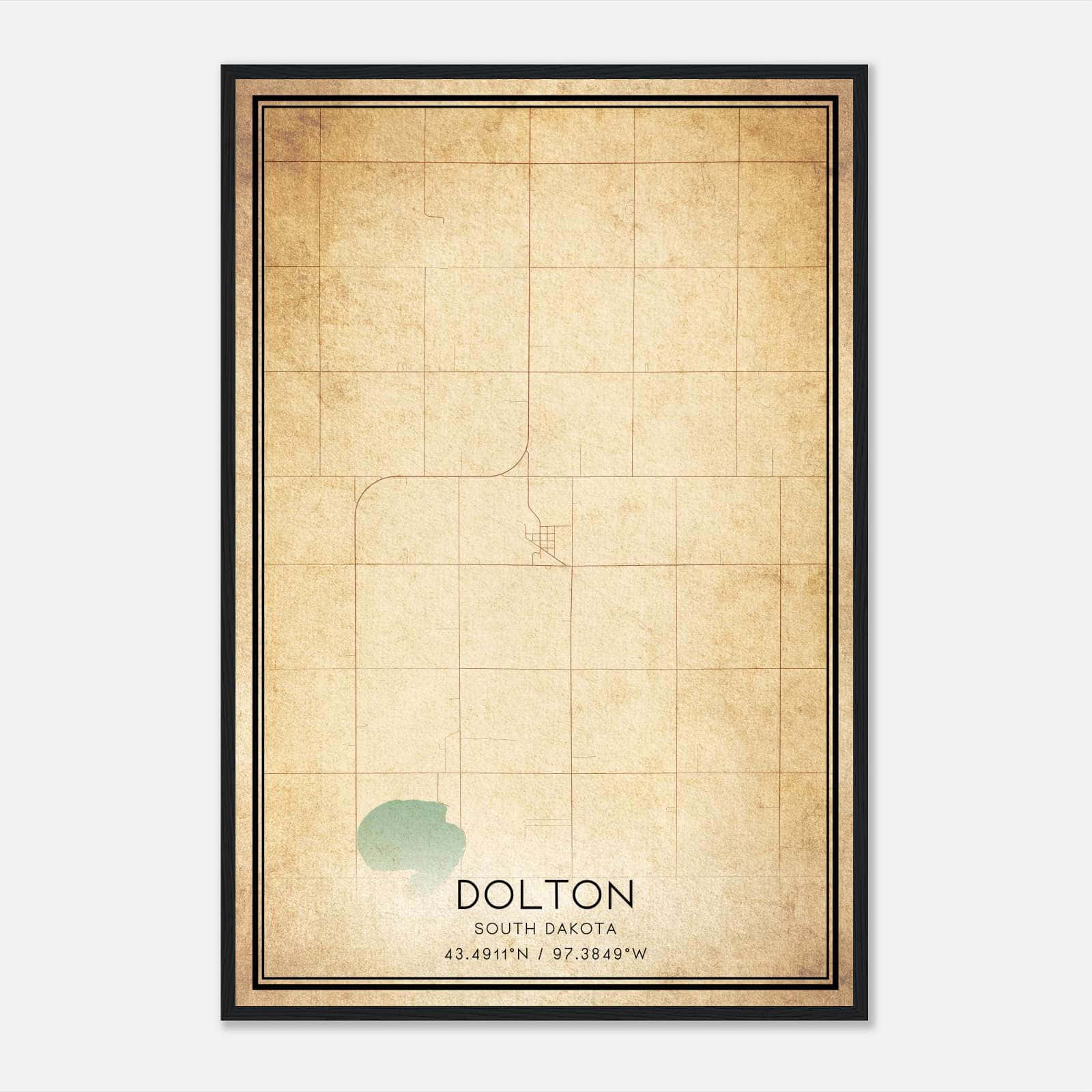 Vintage Dolton South Dakota Map Poster, Dolton SD City Road Wall Art Print Vintage Dolton South Dakota Map Poster, Dolton SD City Road Wall Art Print