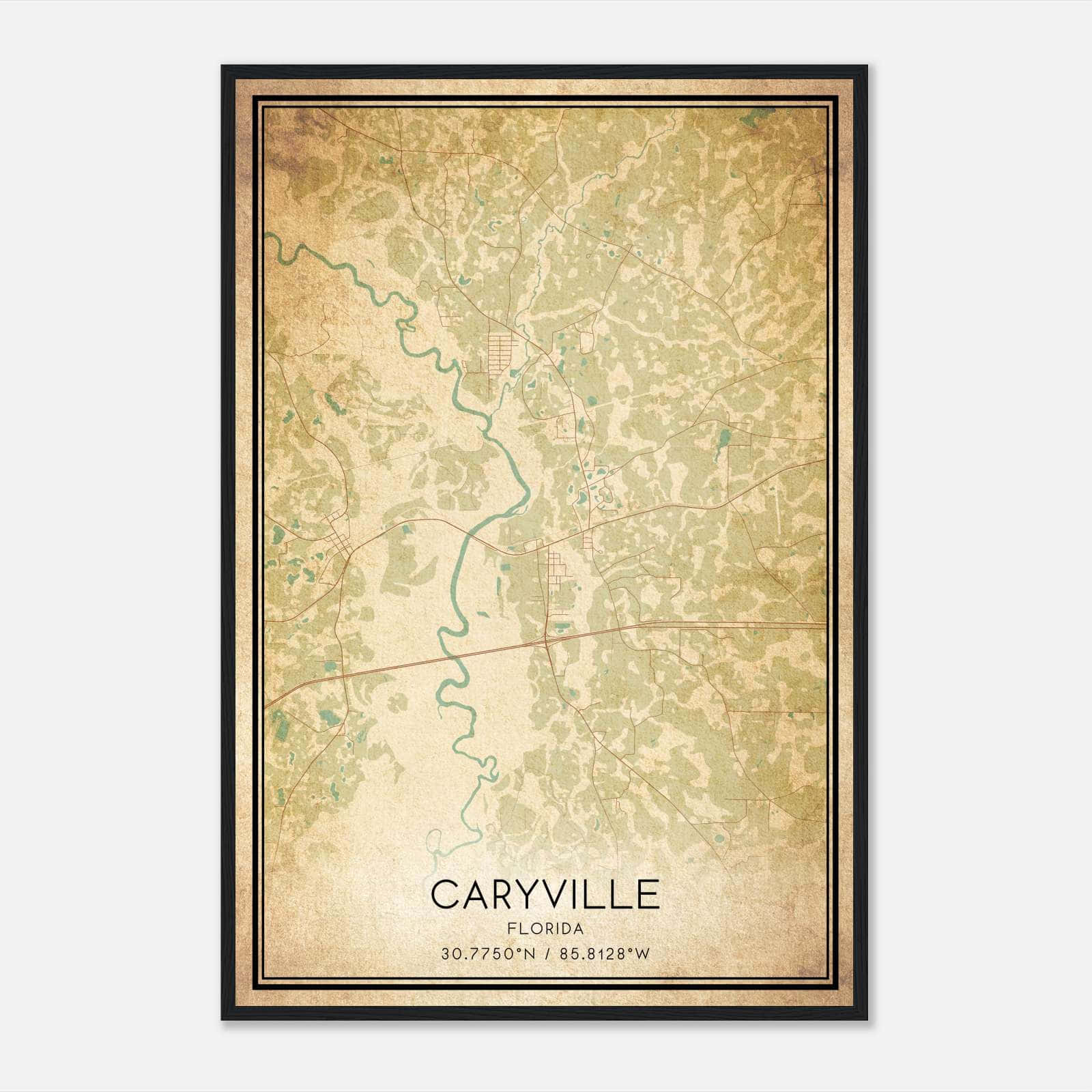 Vintage Caryville Florida Map Poster, Caryville FL City Road Wall Art Print Vintage Caryville Florida Map Poster, Caryville FL City Road Wall Art Print