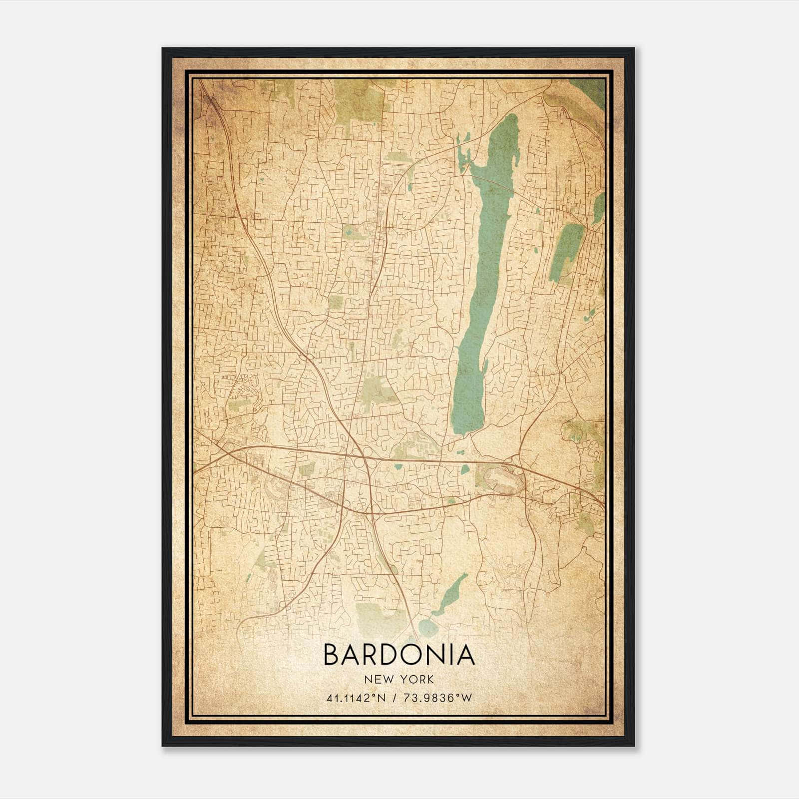 Vintage Bardonia New York Map Poster, Bardonia NY City Road Wall Art Print Vintage Bardonia New York Map Poster, Bardonia NY City Road Wall Art Print