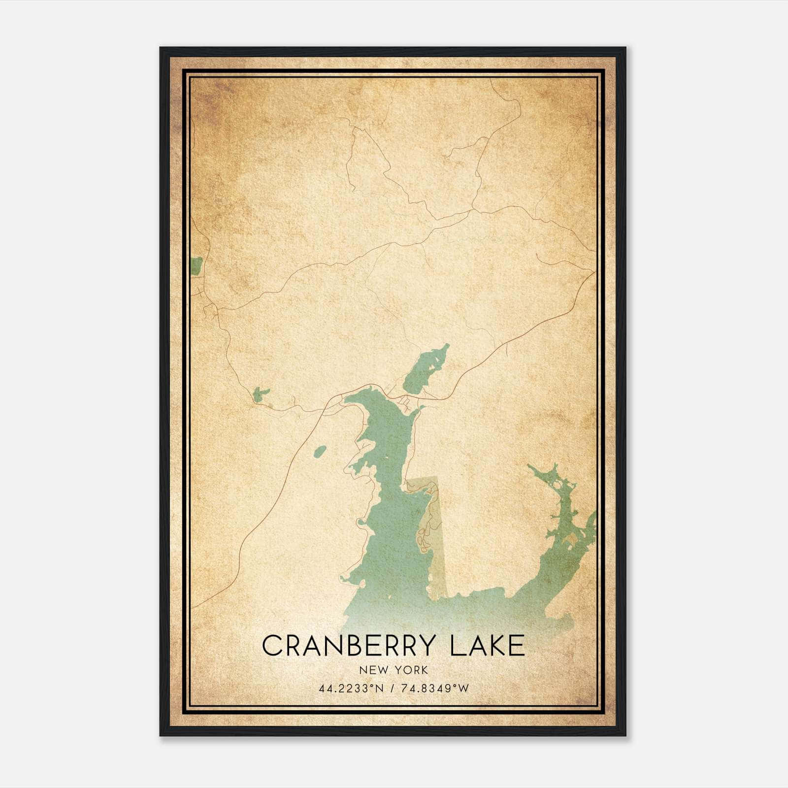 Vintage Cranberry Lake New York Map Poster, Cranberry Lake NY City Road Wall Art Print Vintage Cranberry Lake New York Map Poster, Cranberry Lake NY City Road Wall Art Print