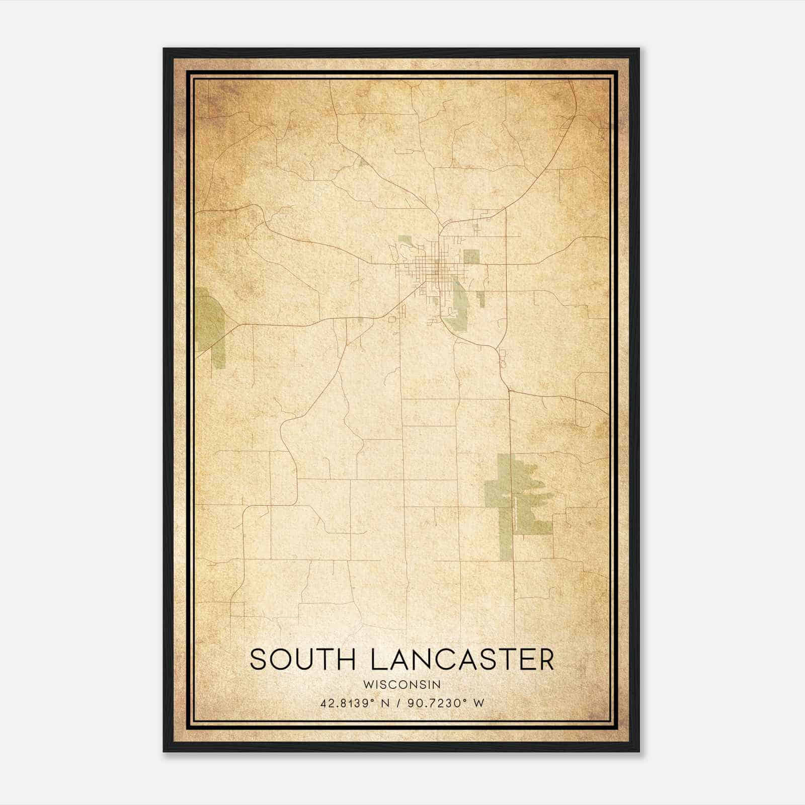Vintage South Lancaster Wisconsin Map Poster, South Lancaster WI City Road Wall Art Print Vintage South Lancaster Wisconsin Map Poster, South Lancaster WI City Road Wall Art Print