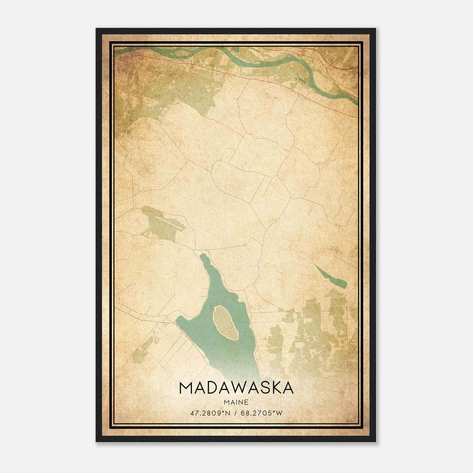 Vintage Madawaska Maine Map Poster, Madawaska ME City Road Wall Art Print Vintage Madawaska Maine Map Poster, Madawaska ME City Road Wall Art Print