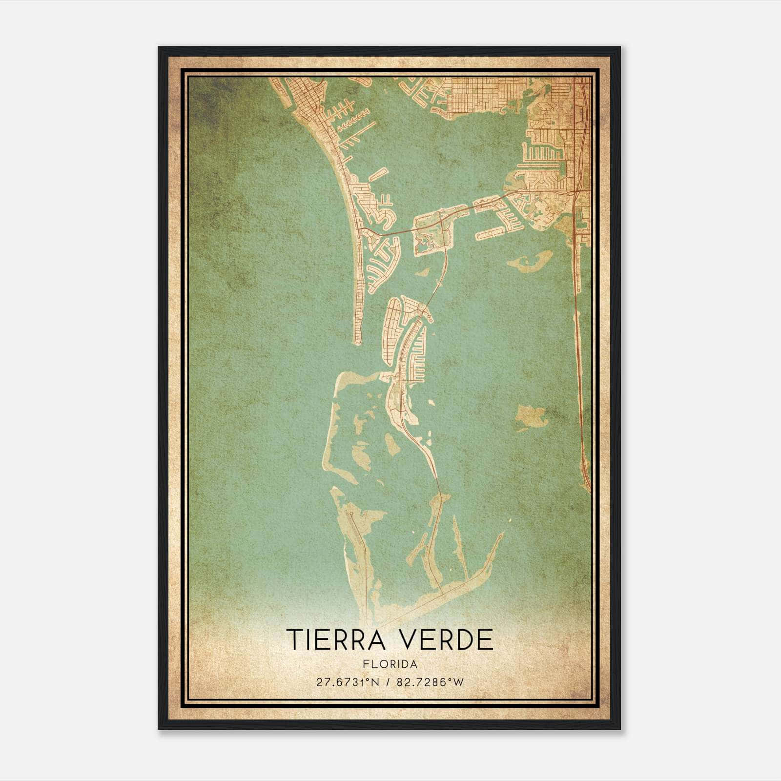 Vintage Tierra Verde Florida Map - 55a8eaac8e1db05863a3266885f781ed