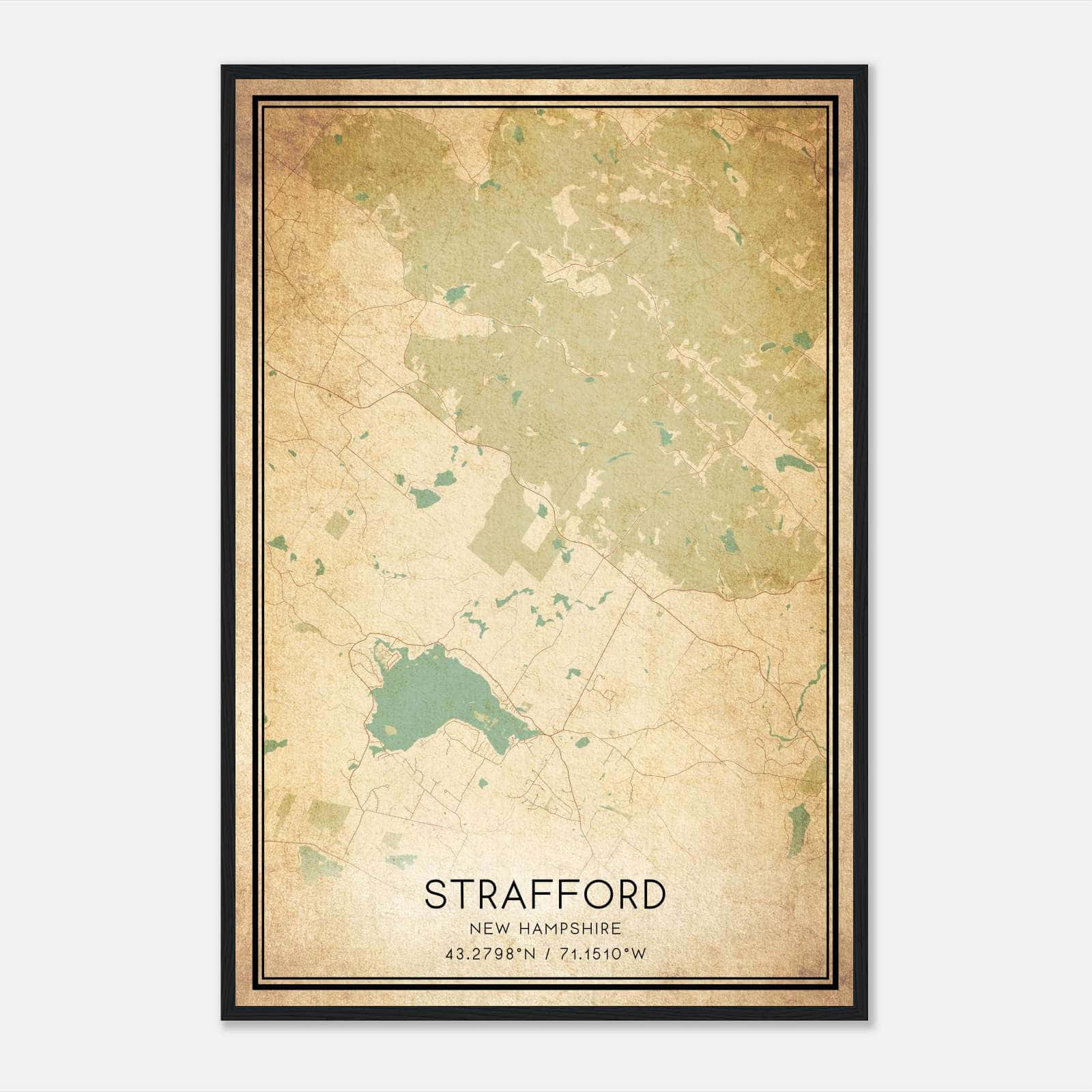 Vintage Strafford New Hampshire Map Poster, Strafford NH City Road Wall Art Print Vintage Strafford New Hampshire Map Poster, Strafford NH City Road Wall Art Print