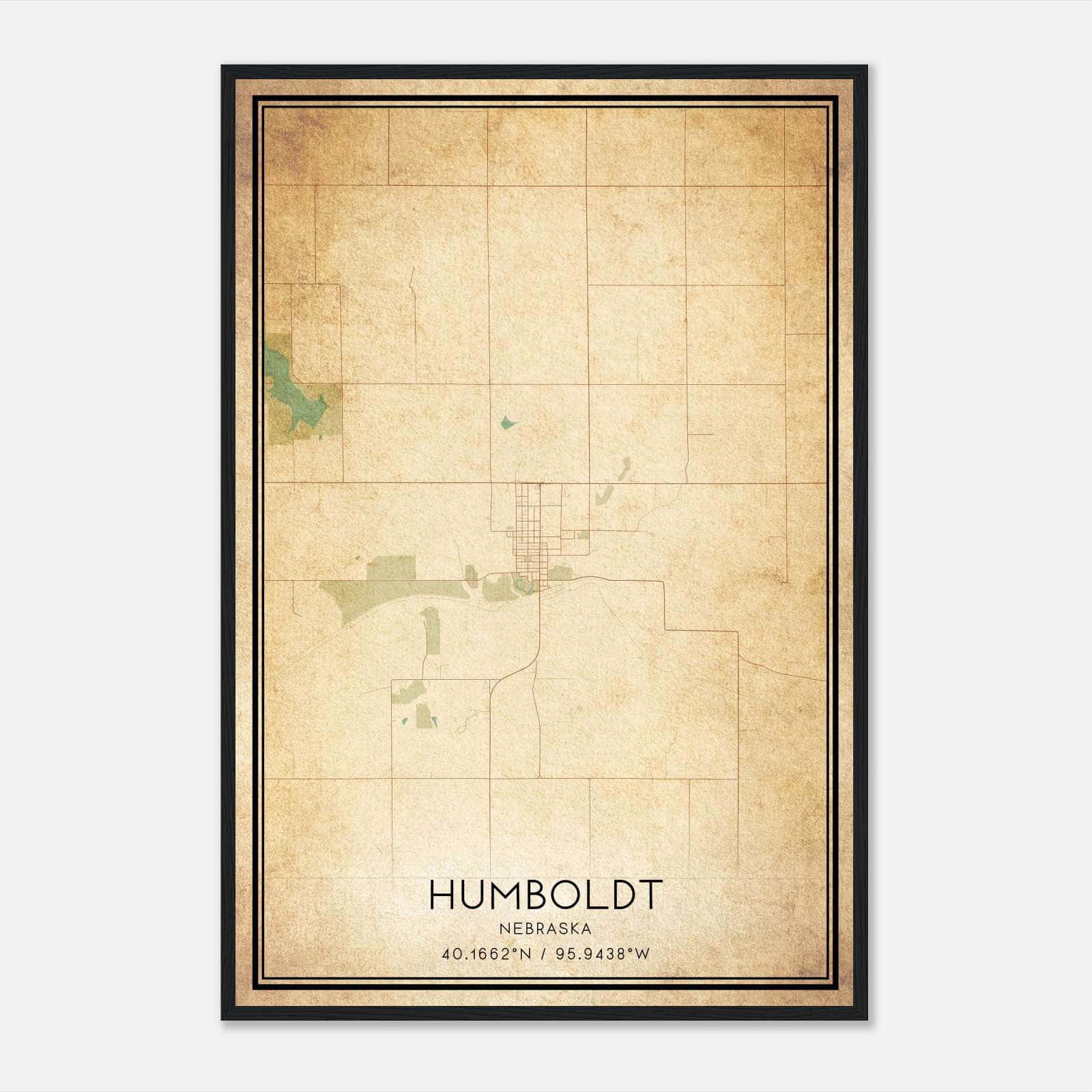 Vintage Humboldt Nebraska Map Poster, Humboldt NE City Road Wall Art Print Vintage Humboldt Nebraska Map Poster, Humboldt NE City Road Wall Art Print