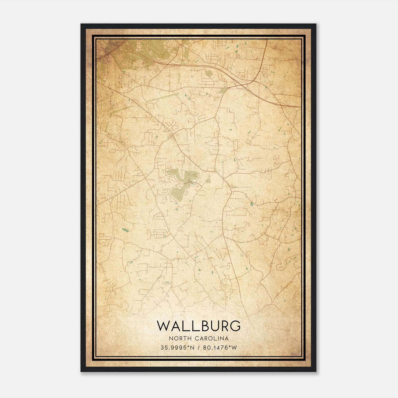 Vintage Wallburg North Carolina Map Poster, Wallburg NC City Road Wall Art Print Vintage Wallburg North Carolina Map Poster, Wallburg NC City Road Wall Art Print