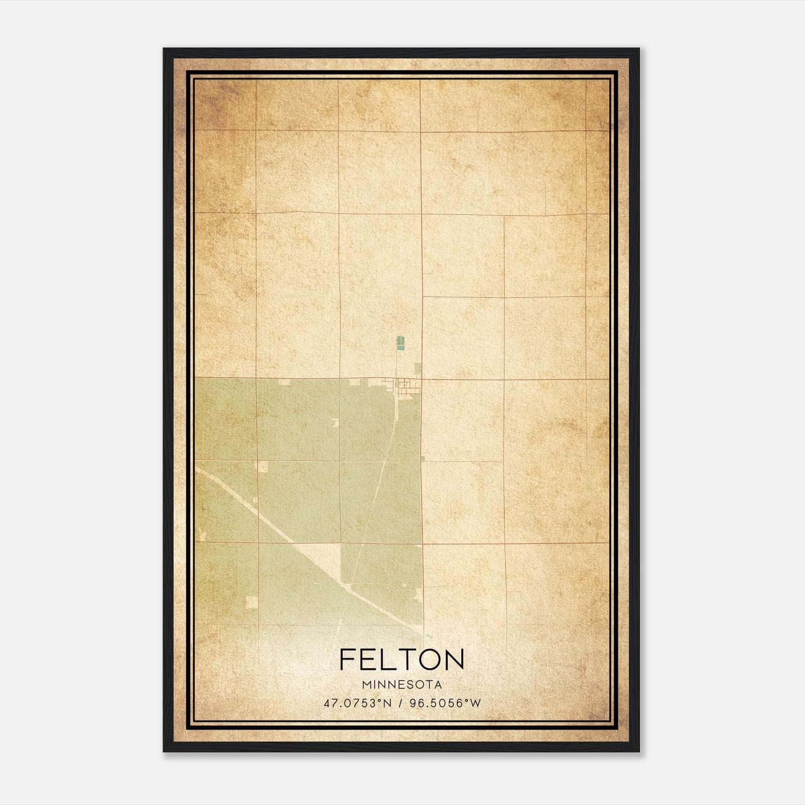 Vintage Felton Minnesota Map Poster, Felton MN City Road Wall Art Print Vintage Felton Minnesota Map Poster, Felton MN City Road Wall Art Print